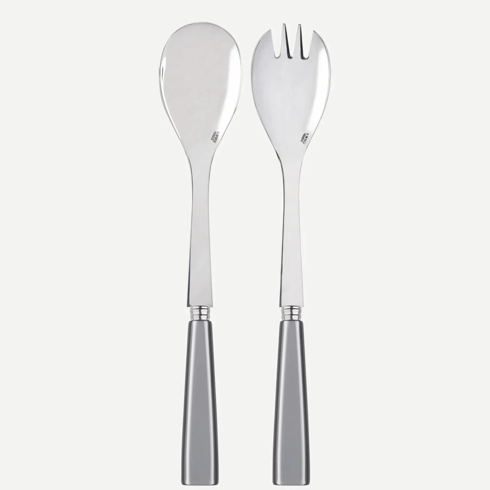 SABRE PARIS - Sztućce do sałatek, 2-częściowe, 26 cm, Icon, stal nierdzewna, akryl, możliwość mycia w zmywarce, kolor szary