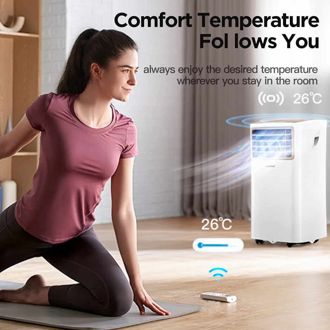 Comfee Przenośny klimatyzator Easy Cool 2.0, 7000 BTU 2,0 kW, chłodzenie, wentylacja i osuszanie, wielkość pomieszczenia do 68 m³ (25㎡), sterowanie za pomocą aplikacji/Alexa/Google Home/IFTTT, mobilny