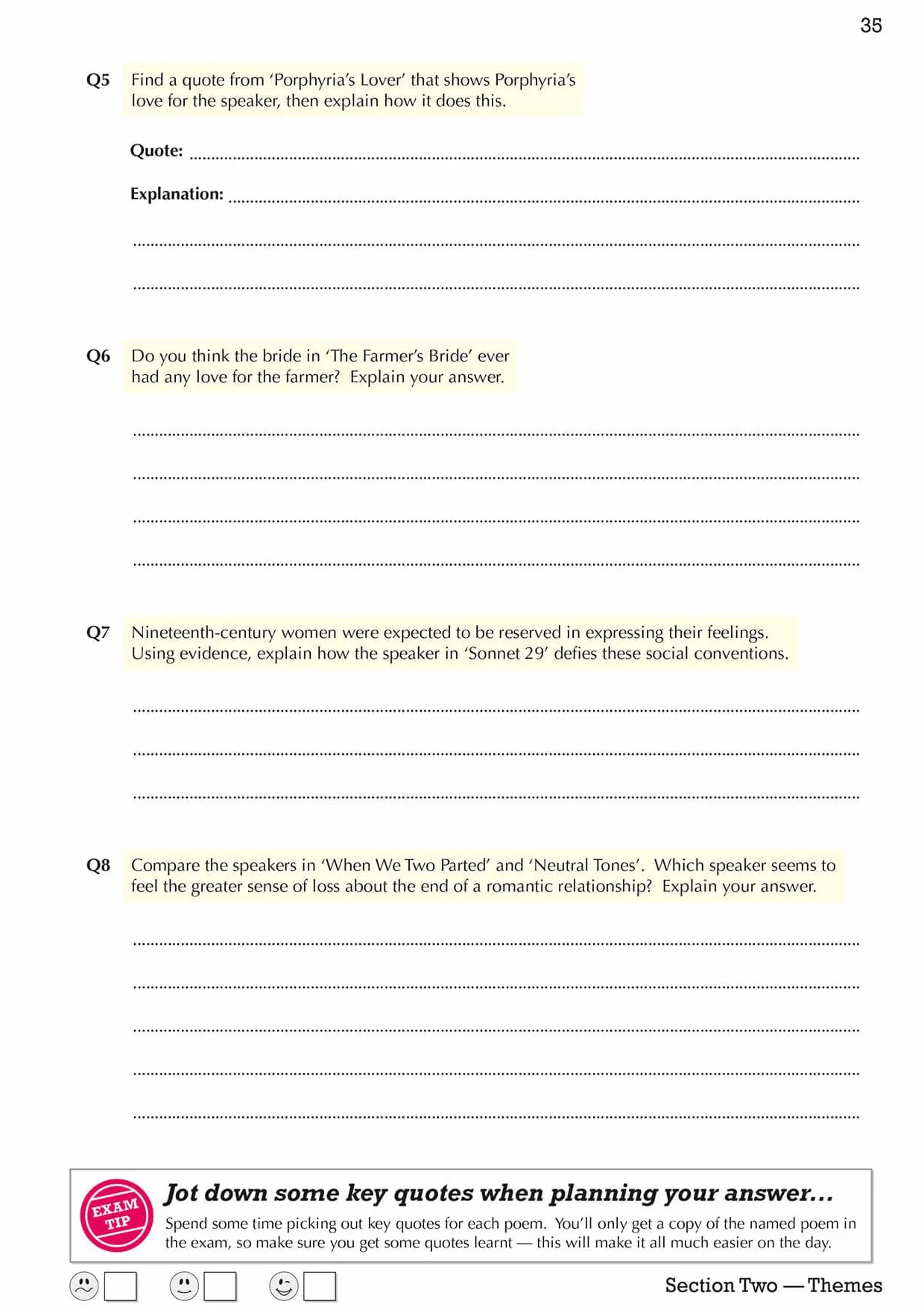 GCSE English Literature AQA Poetry Workbook: Love & Relationships Anthology (includes Answers)