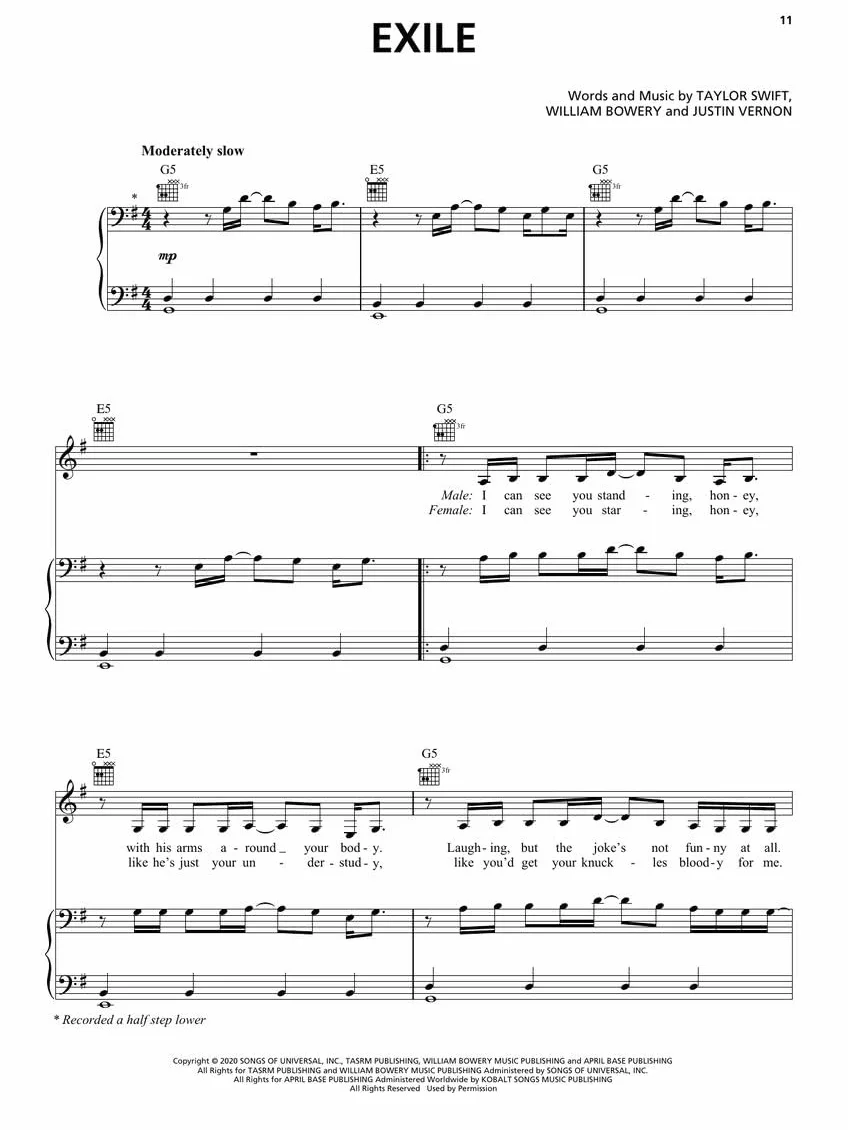 Taylor Swift - Folklore: Piano/Vocal/Guitar Songbook