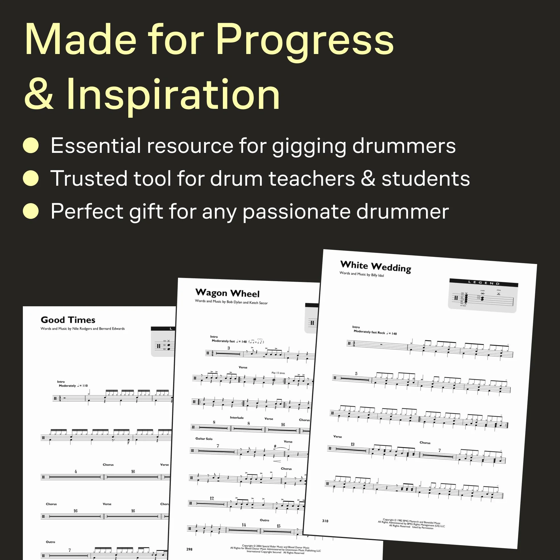 The Drummer's Fake Book: Easy-To-Use Drum Charts with Kit Legends and Lyric Cues