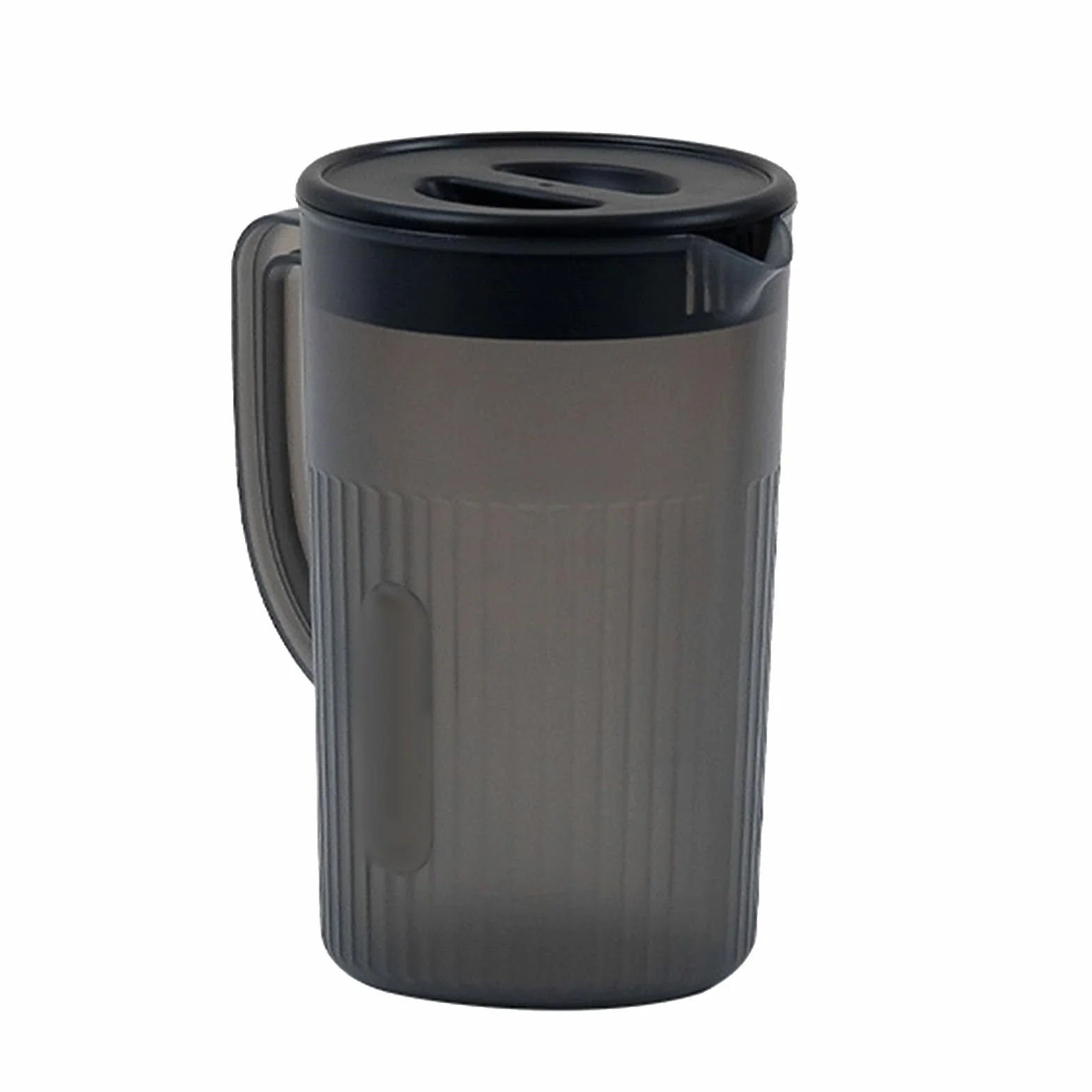Fdit Plastikowy dzbanek na wodę, przezroczysty napój, dzbanek na mrożoną herbatę, gorąca, zimna woda, wino, kawa, mleko i sok, karafka, nocna karafka na wodę na biurko, sypialnia (czarna)