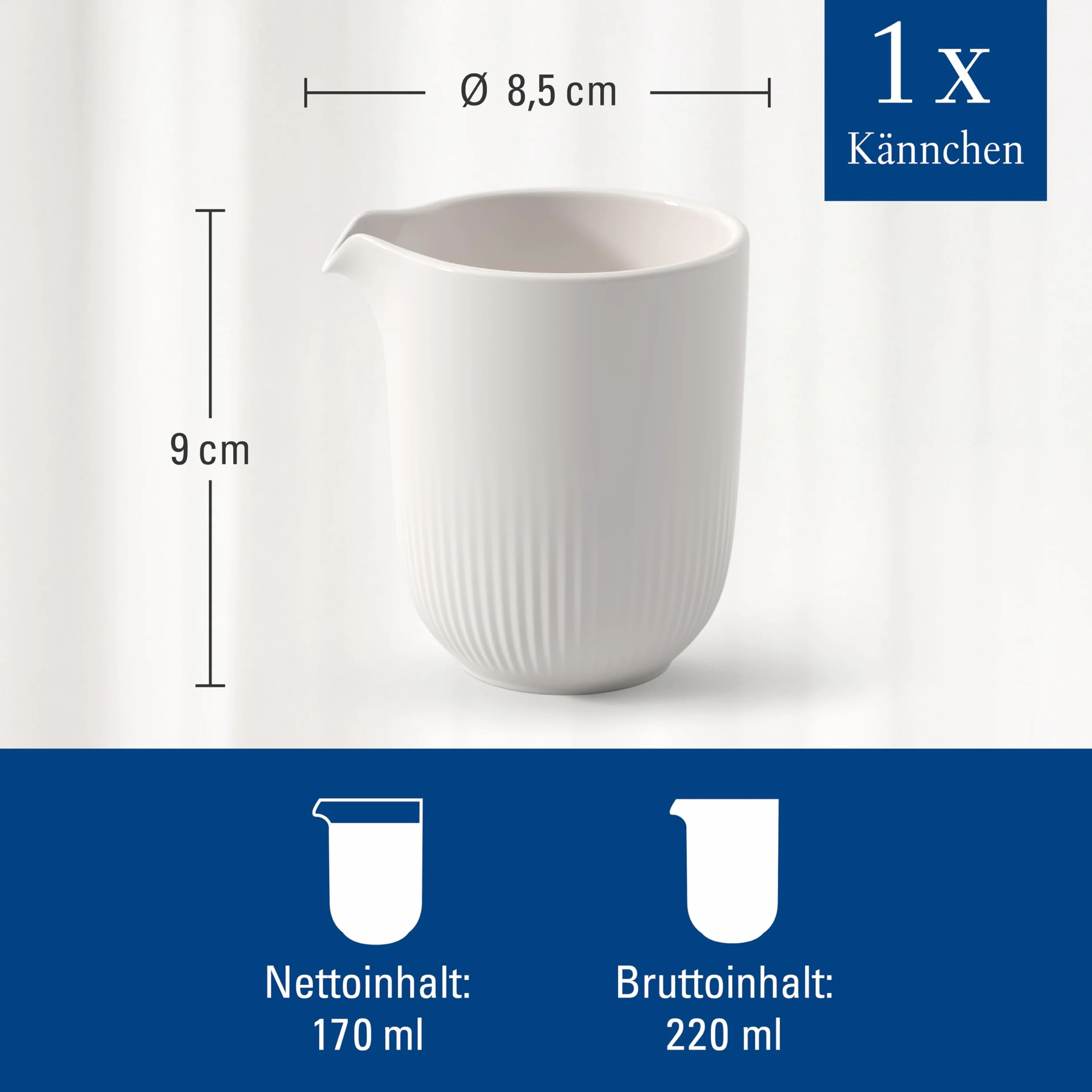 Villeroy & Boch - Afina mlecznik/sosjerka, dzbanuszek do mleka, śmietany i sosów, można myć w zmywarce, można używać w kuchence mikrofalowej, porcelana Premium Made in Germany, biały
