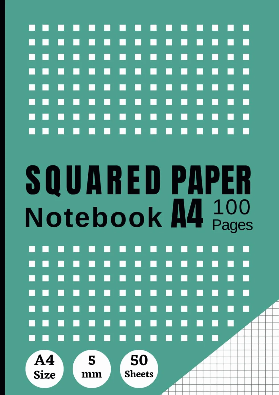 Squared Paper Notebook A4 5mm Graph Paper 100 Pages Quad Ruled Grid Paper