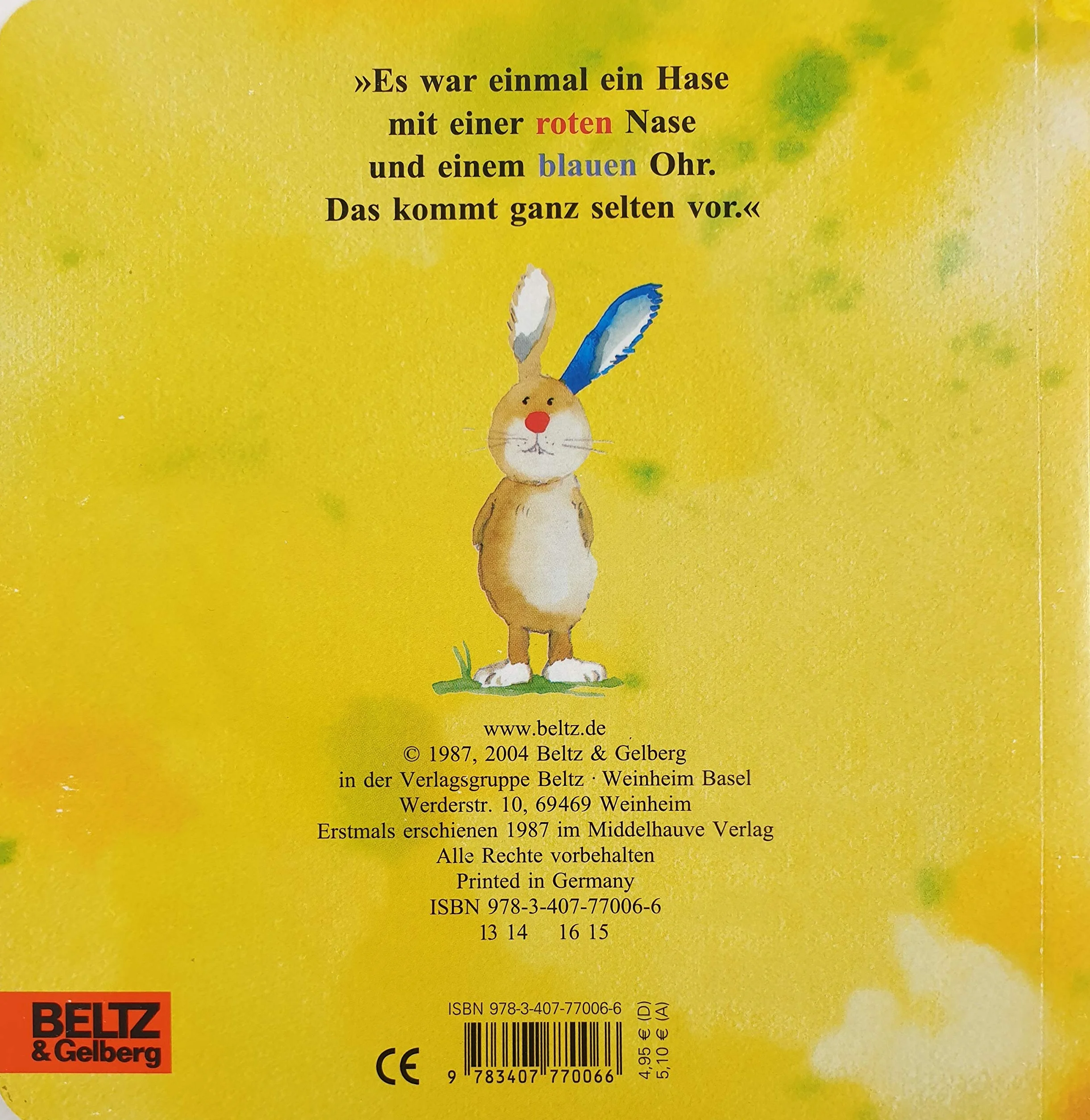 Der Hase mit der roten Nase: Vierfarbiges Papp-Bilderbuch