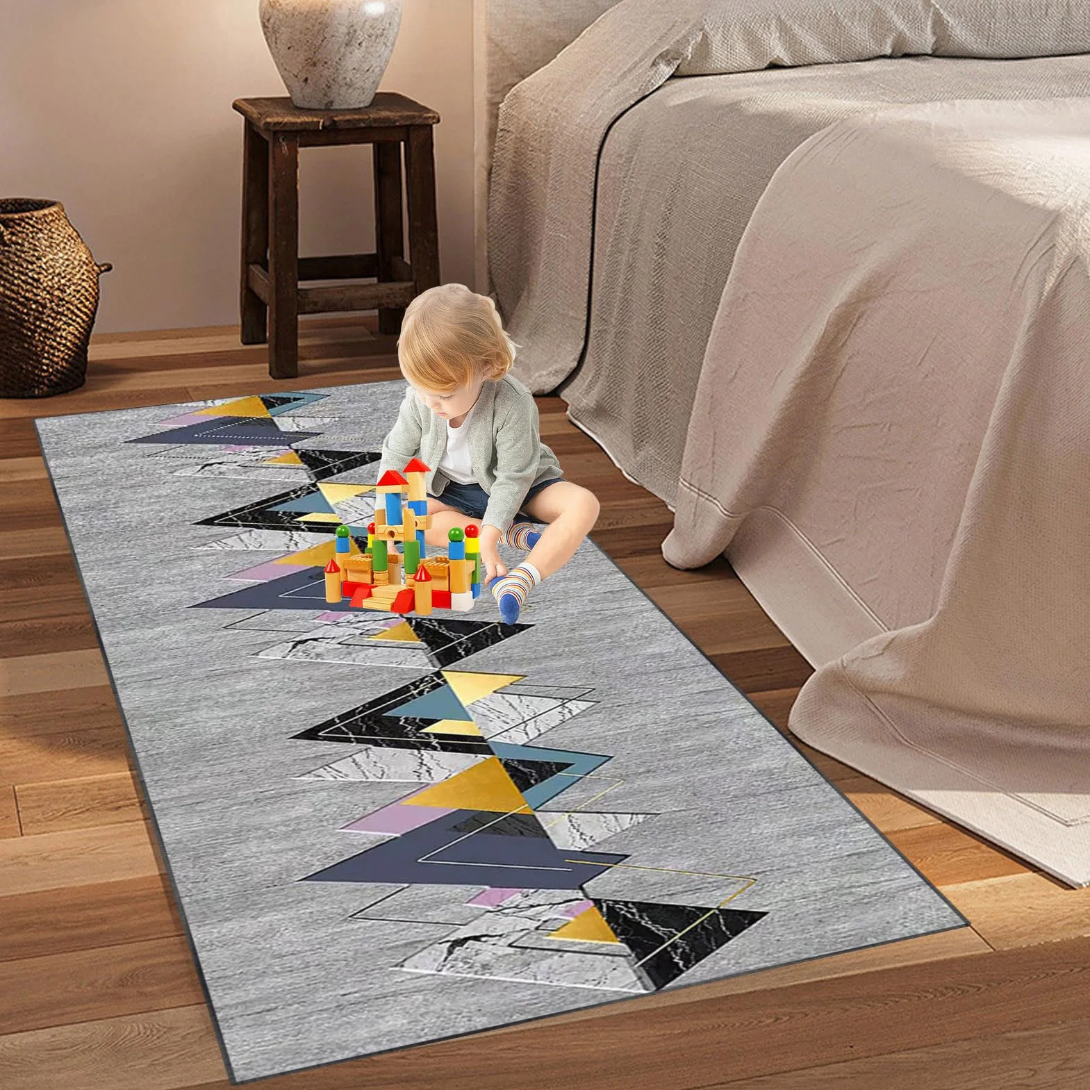 Antypoślizgowy dywan na korytarz 60 x 200 cm, długi chodnik podłogowy, mata do przedpokoju