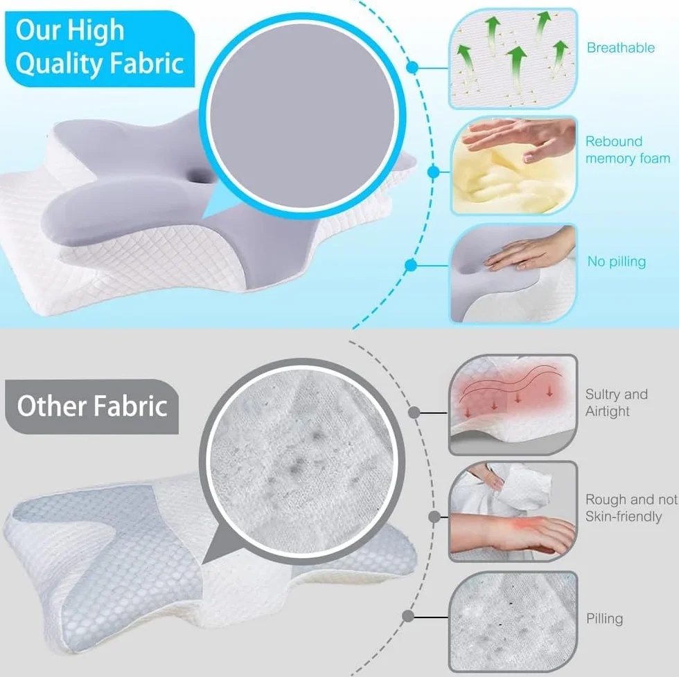 poduszka podpierająca kark z pianki Memory Foam, poduszka z pianką Memory Foam, podpierająca poduszka pod kark, ergonomiczna ortopedyczna poduszka z możliwością regulacji wysokości dla osób