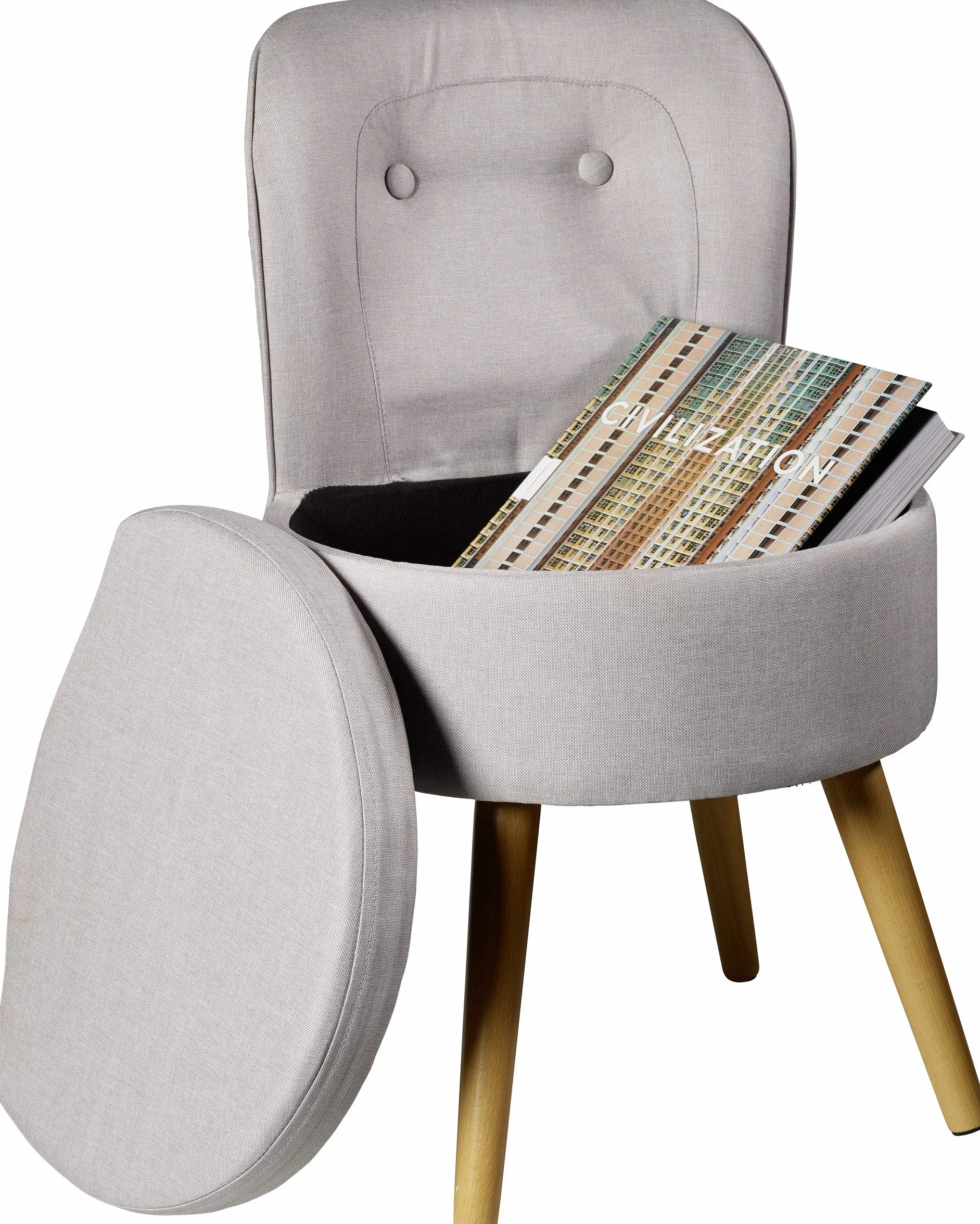 Echtwerk Vince Fotel Szary 42 x 42 x 71 cm
