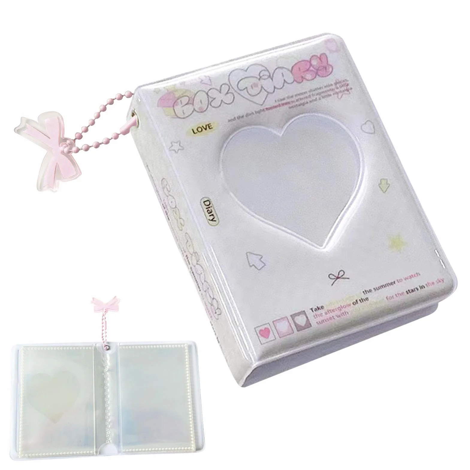 Segregator karty fotograficzne, ok?adka karty fotograficzne | Heart Hollow Photo Card Holder Book 40 kieszeni | wodoodporny album fotograficzny do kolekcjonowania zdj??