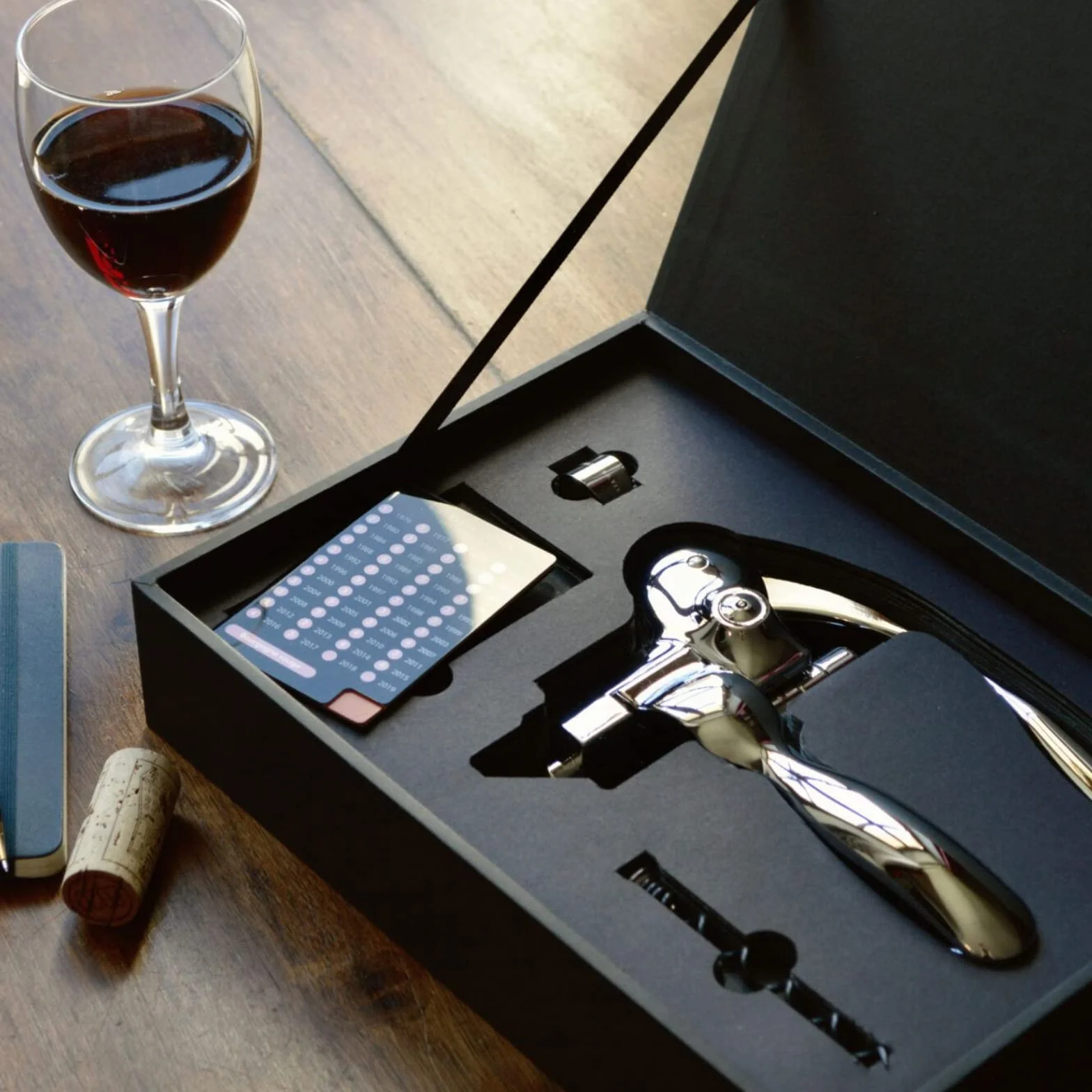 L'Atelier du Vin 095261-2 zestaw korkociągów Sommelier (zestaw z pierścieniem ociekowym i liderem na wino/potrawy)