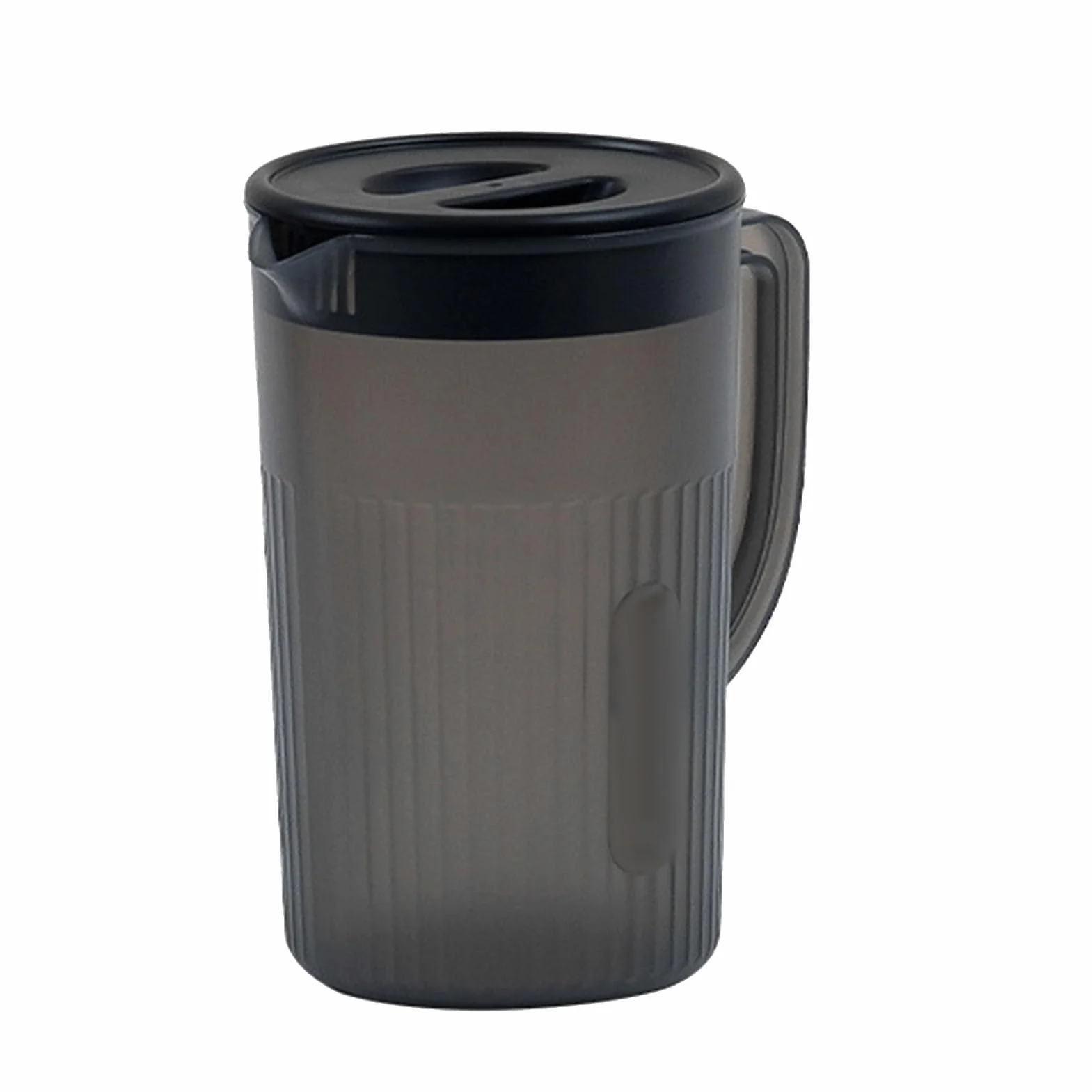 Fdit Plastikowy dzbanek na wodę, przezroczysty napój, dzbanek na mrożoną herbatę, gorąca, zimna woda, wino, kawa, mleko i sok, karafka, nocna karafka na wodę na biurko, sypialnia (czarna)