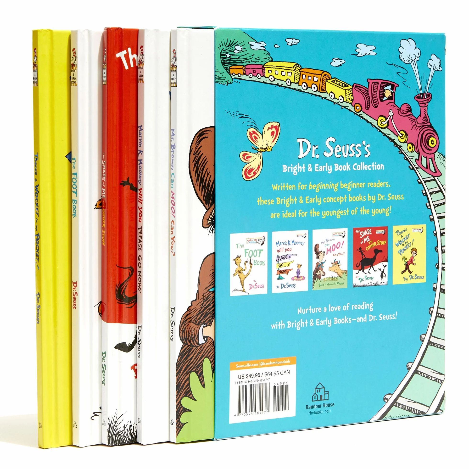 Dr. Seuss Bright & Early Book Boxed Set Collection: The Foot Book; Marvin K. Mooney Will You Please Go Now!; Mr. Brown Can Moo! Can You?, The Shape of ... Other Stuff; There's a Wocket in My Pocket!