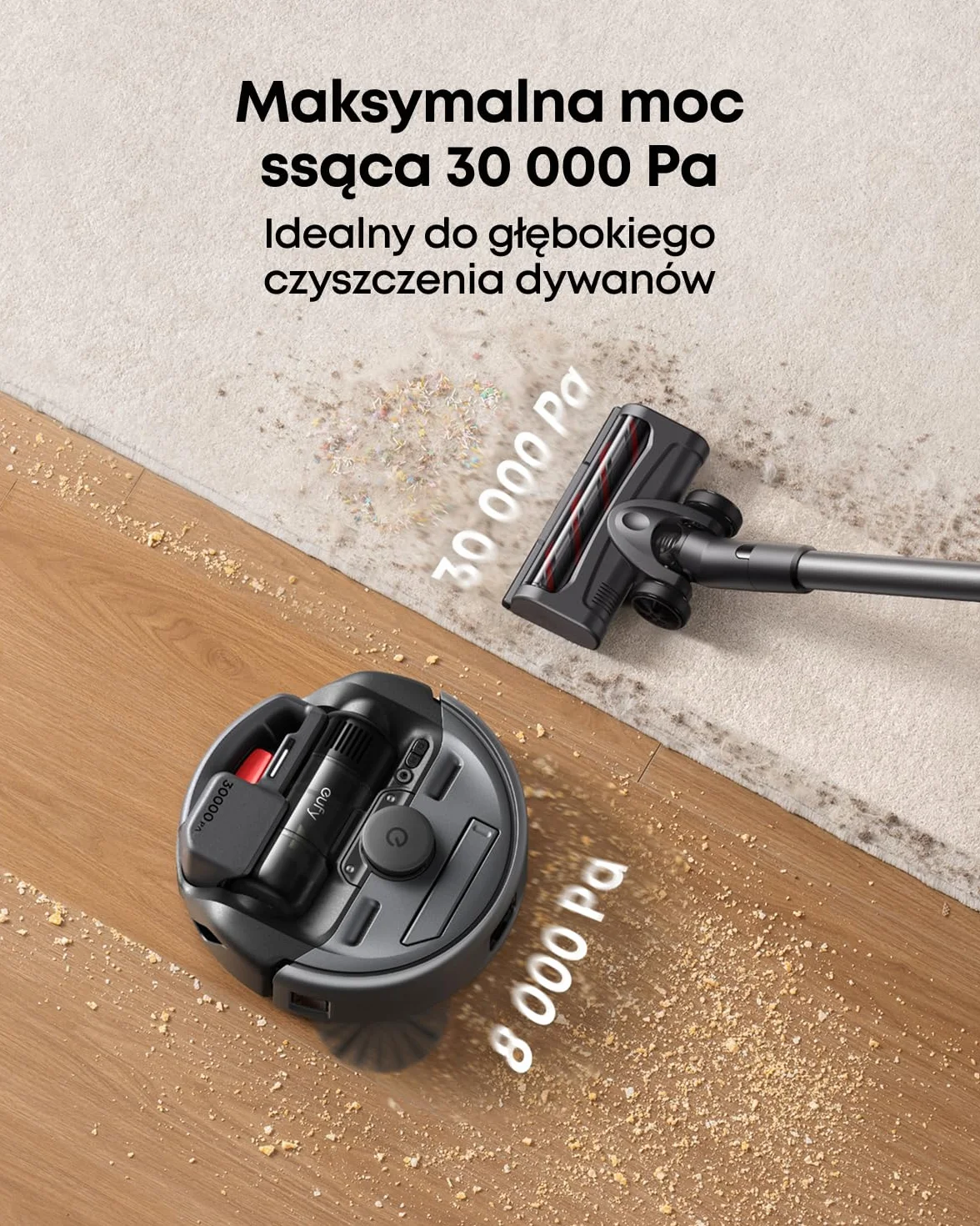 eufy E20 Odkurzacz automatyczny 3 w 1 30 000 Pa pięciostopniowy system filtracji