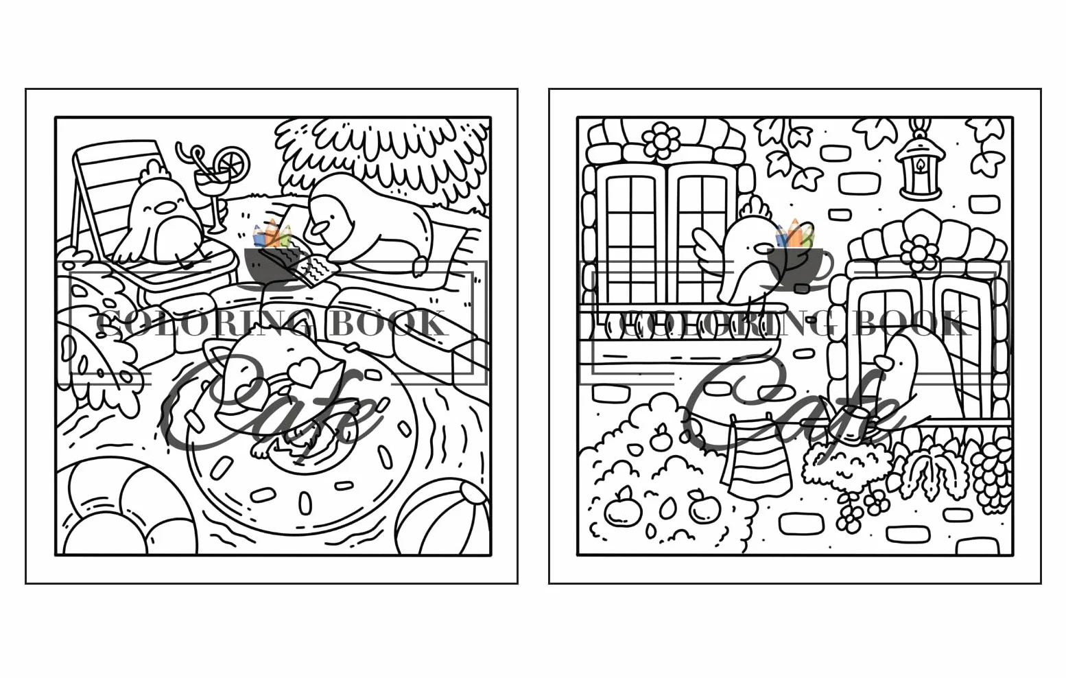 Comfy Life: Cute and Comfy Coloring Book for Adults and Teens Featuring Hygge Scenes with Adorable Animal Characters for Stress Relief and Relaxation