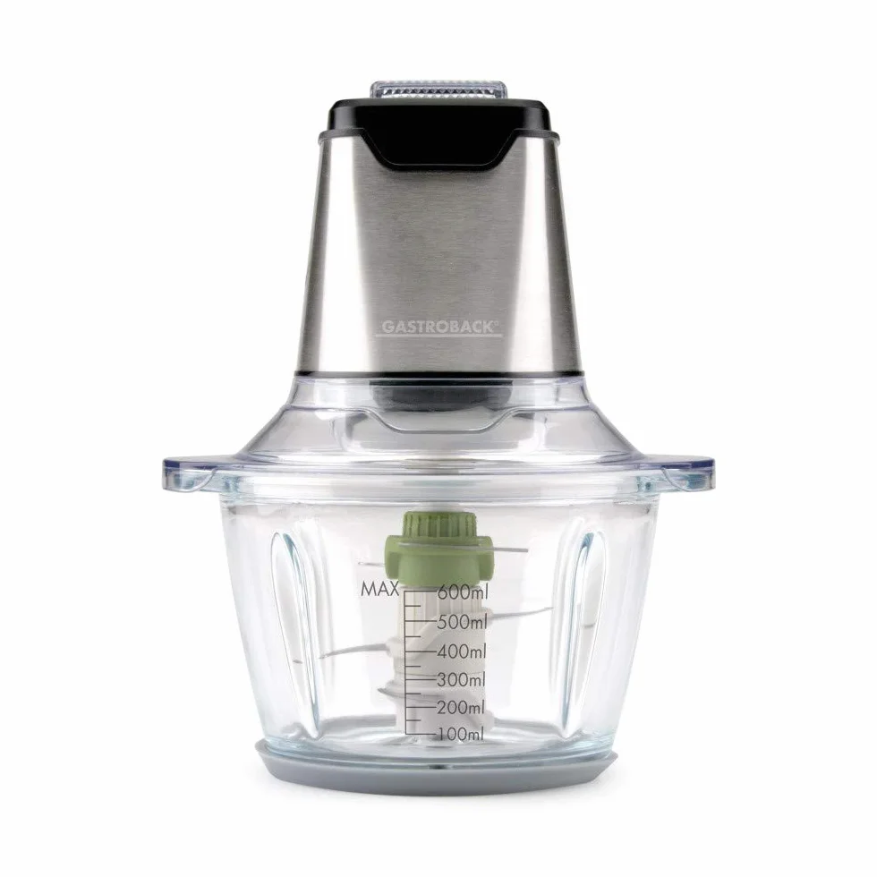 GASTROBACK Design Mini Chopper Plus, wzór ze stali nierdzewnej, 20 x 24 x 24 cm