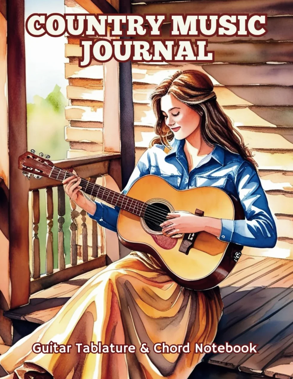 Country Music Journal Guitar Tablature & Chord Notebook: Music Notation Book with Wide Staff and Manuscript Paper, 100 Pages