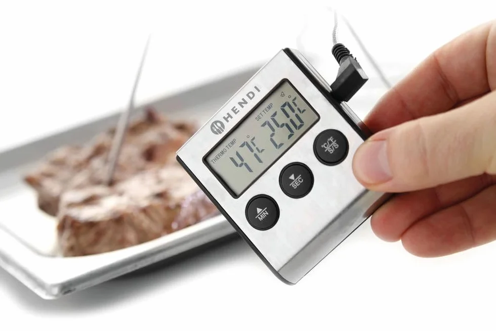 HENDI Termometr do pieczenia z sondą i funkcją timera | zakres pomiaru: -50/250˚C | 65x70x(H)17mm | bateria AAA w zestawie