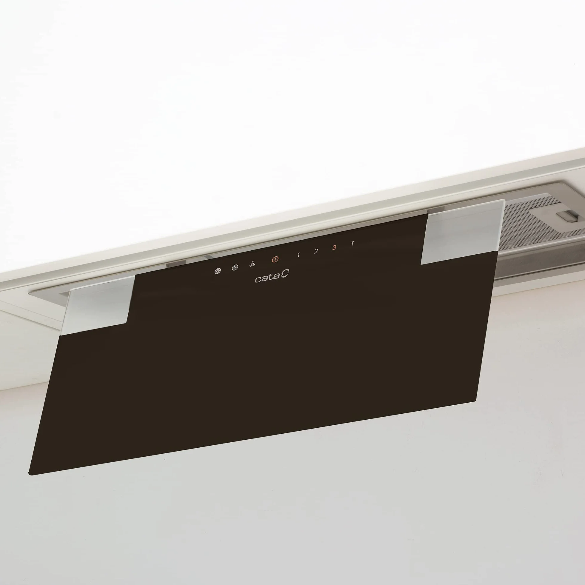 GC DUAL 45 BK - Okap kuchenny - do zabudowy - silnik o mocy 280 W - klasa energetyczna A - 4 poziomy wyciągu - dotykowy panel sterowania - wykończenie stal nierdzewna - Cata