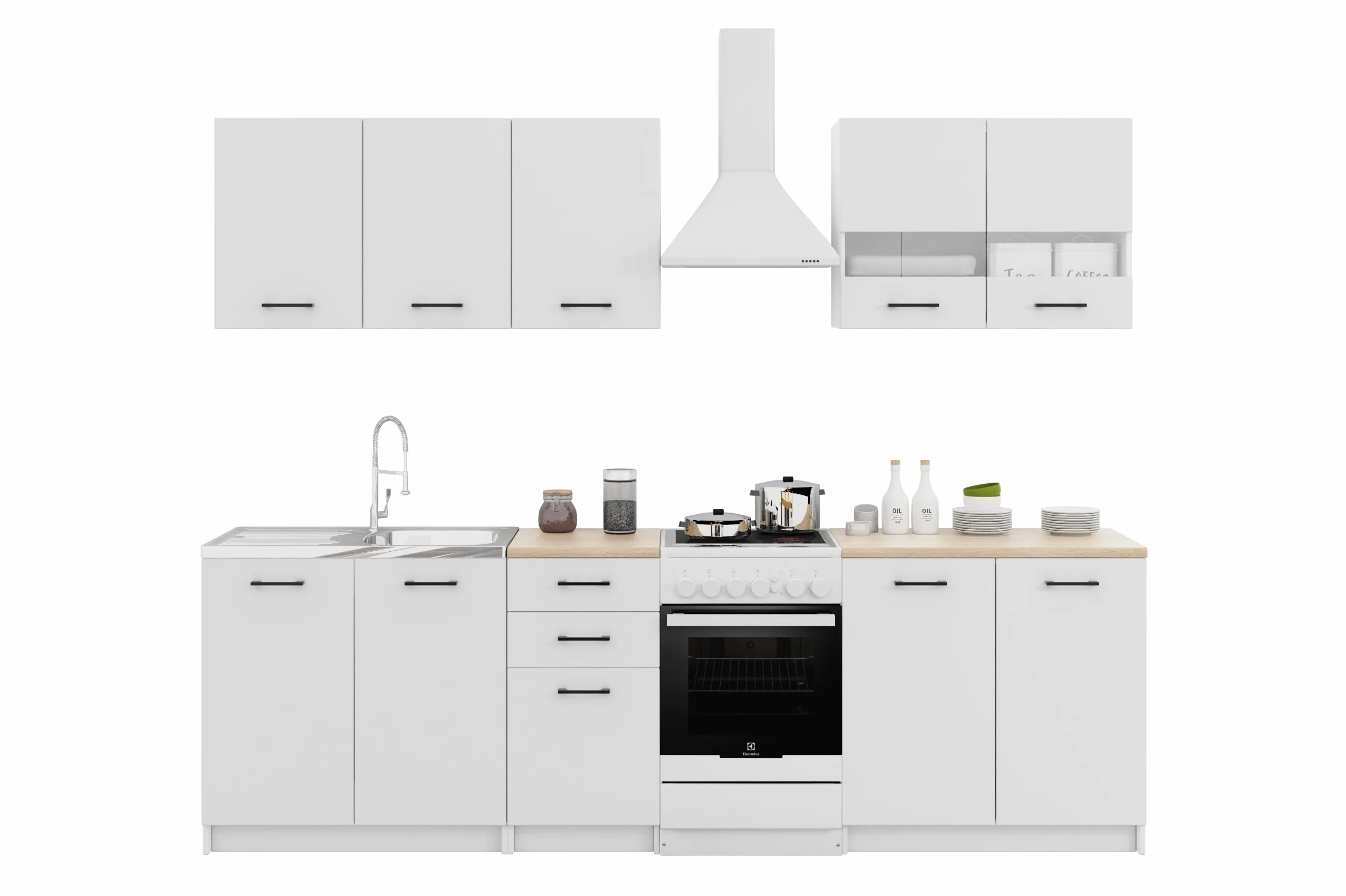 Szafka Kuchenna Stojąca Dolna z Szufladami Biała Matowa z Blatem 40 cm