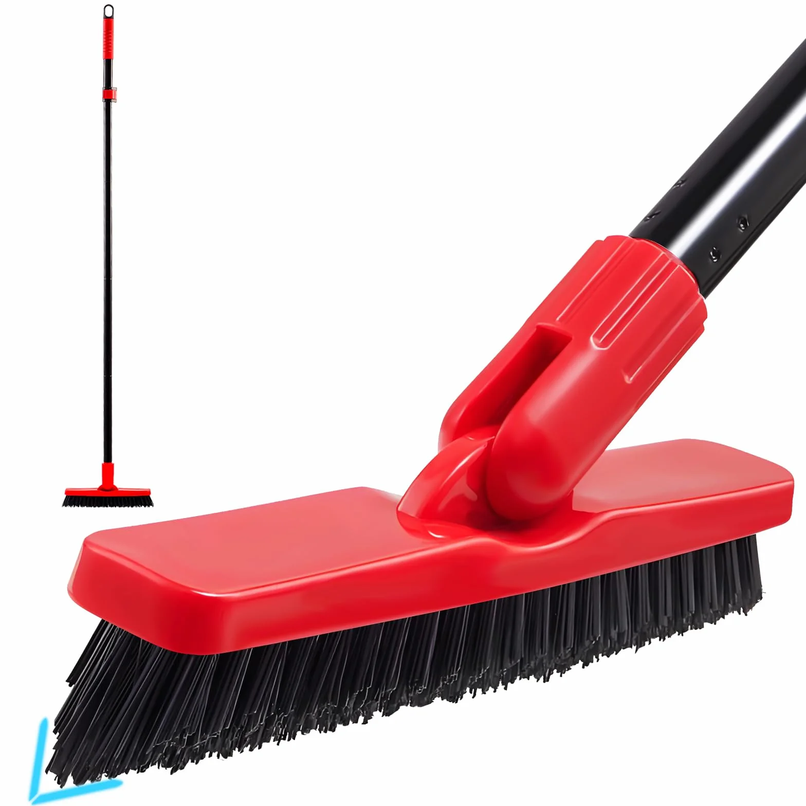 Mitclear Szczotka do Szorowania Fug w Kształcie Litery V(132cm), Szczotka do Szorowania Płytek, Szczotka do Czyszczenia Fug pod Prysznicem, Szczotka do Szorowania Płytek ze Sztywnym Włosiem(Czerwony)