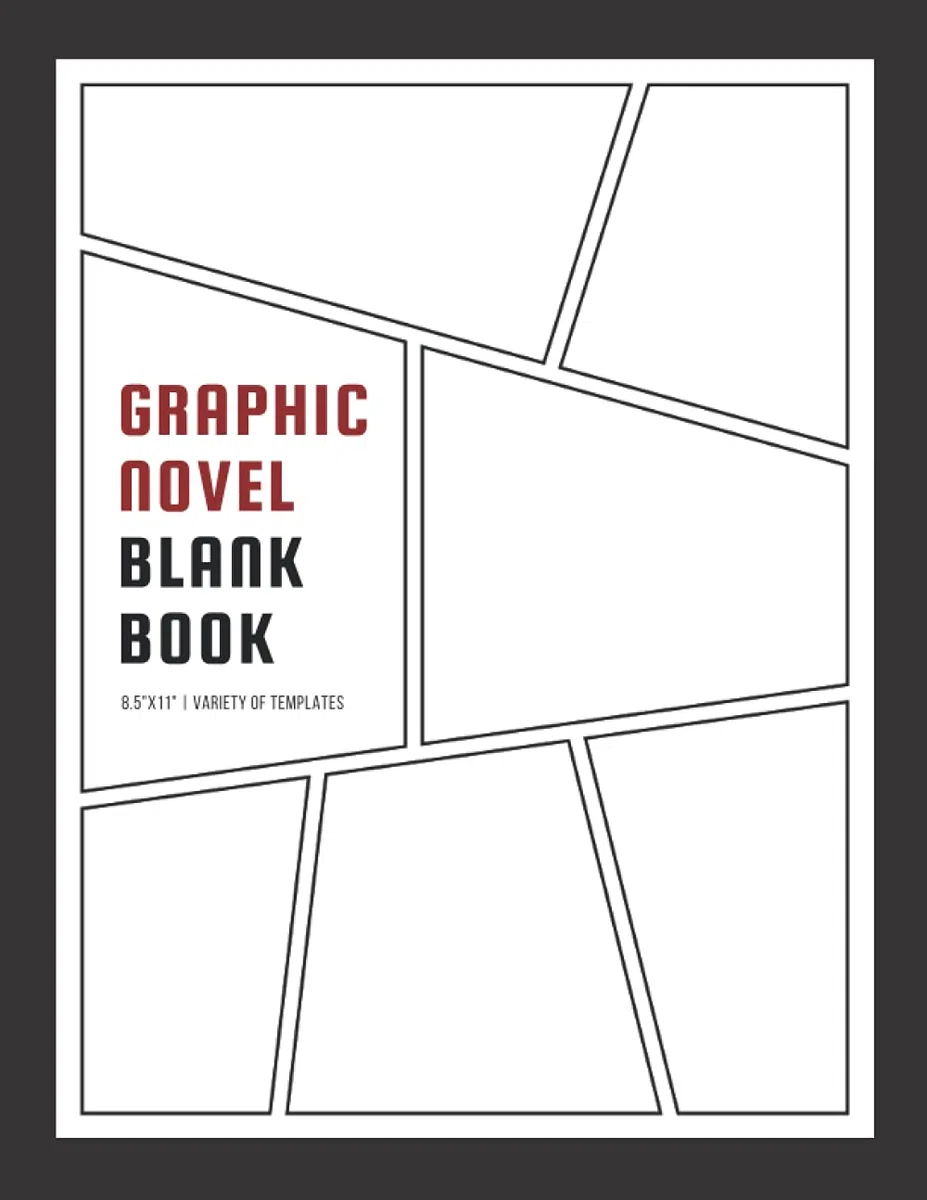 Graphic Novel Blank Book: Graphic Novel Book for Adults Teenagers & Kids – Make Your Own Comic Book | Blank Comic Book Template Panel Sketchbook ... (Manga Anime Lover Gifts) Minimal Black White