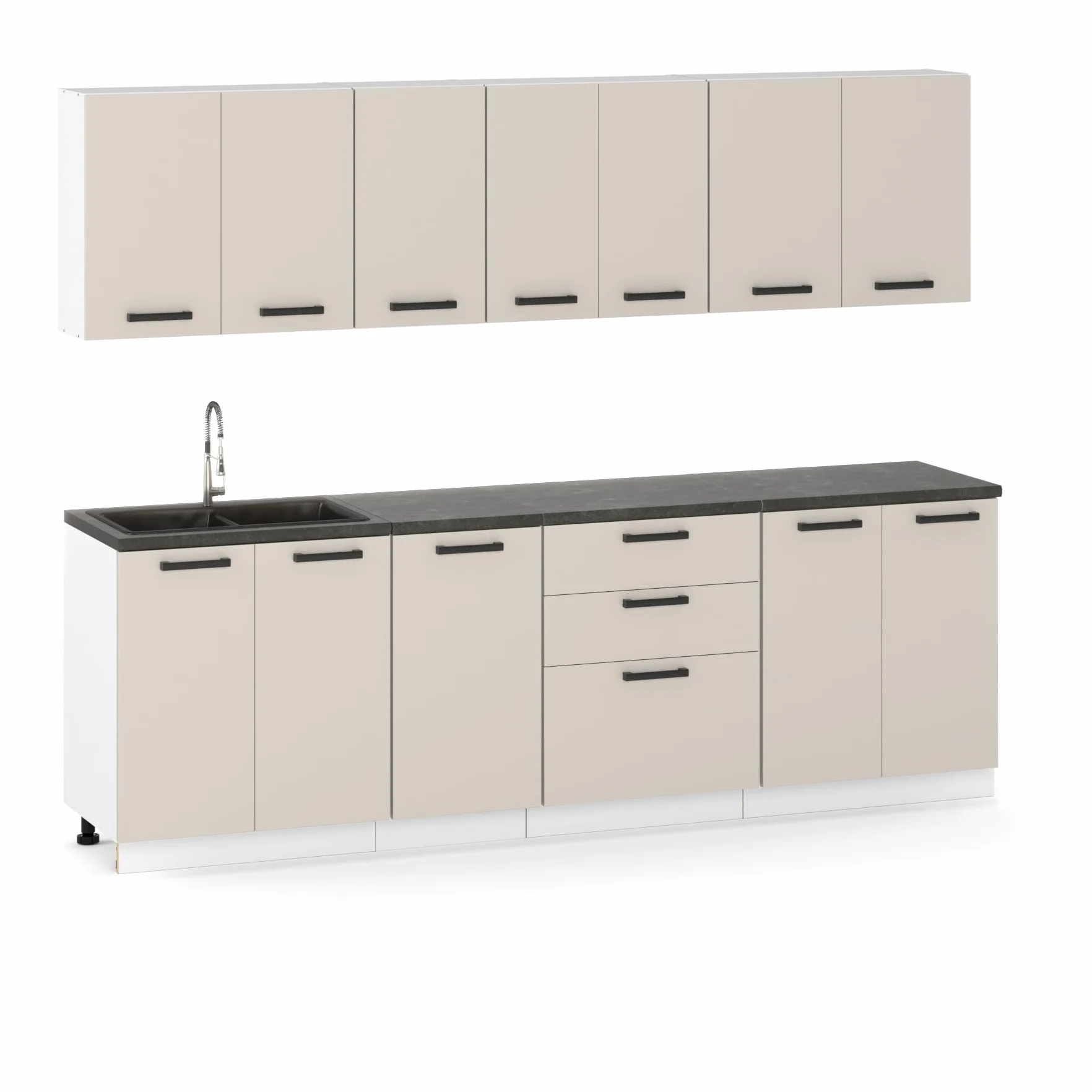 Szafka kuchenna dolna 80x82x47 cm kolor Kaszmir Matowa –stojąca, do zestawów, z płyty laminowanej, bez blatu, mebel kuchenny pod zabudowe, moduł kuchenny