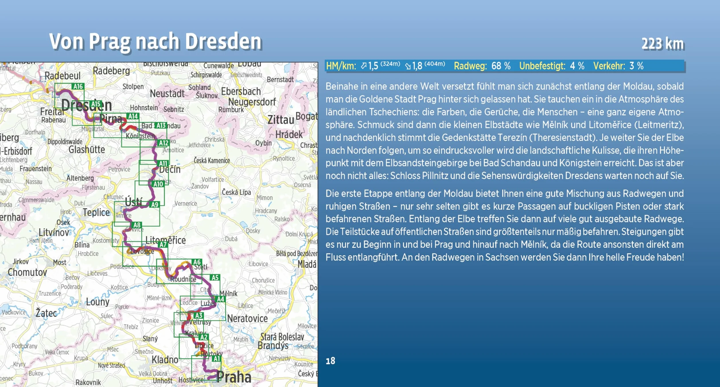 Elbe-Radweg / Elbe-Radweg 1: Von Prag nach Magdeburg, 1:75.000, 521 km, GPS-Tracks Download, LiveUpdate, Übernachtungsverzeichnis: TEIL 1