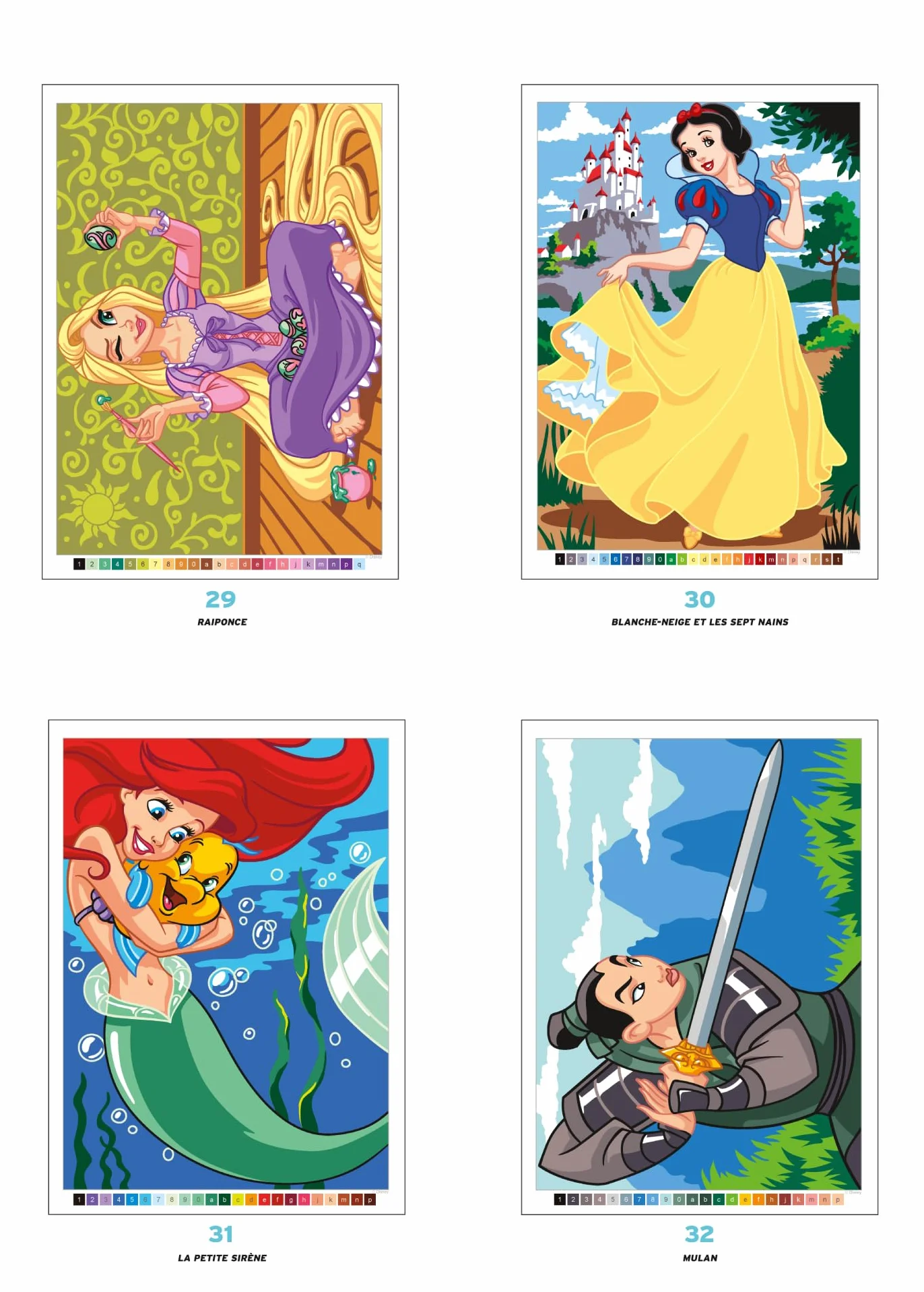 Coloriages mystères Disney - Princesses: Coloriez les chiffres et découvrez l'image