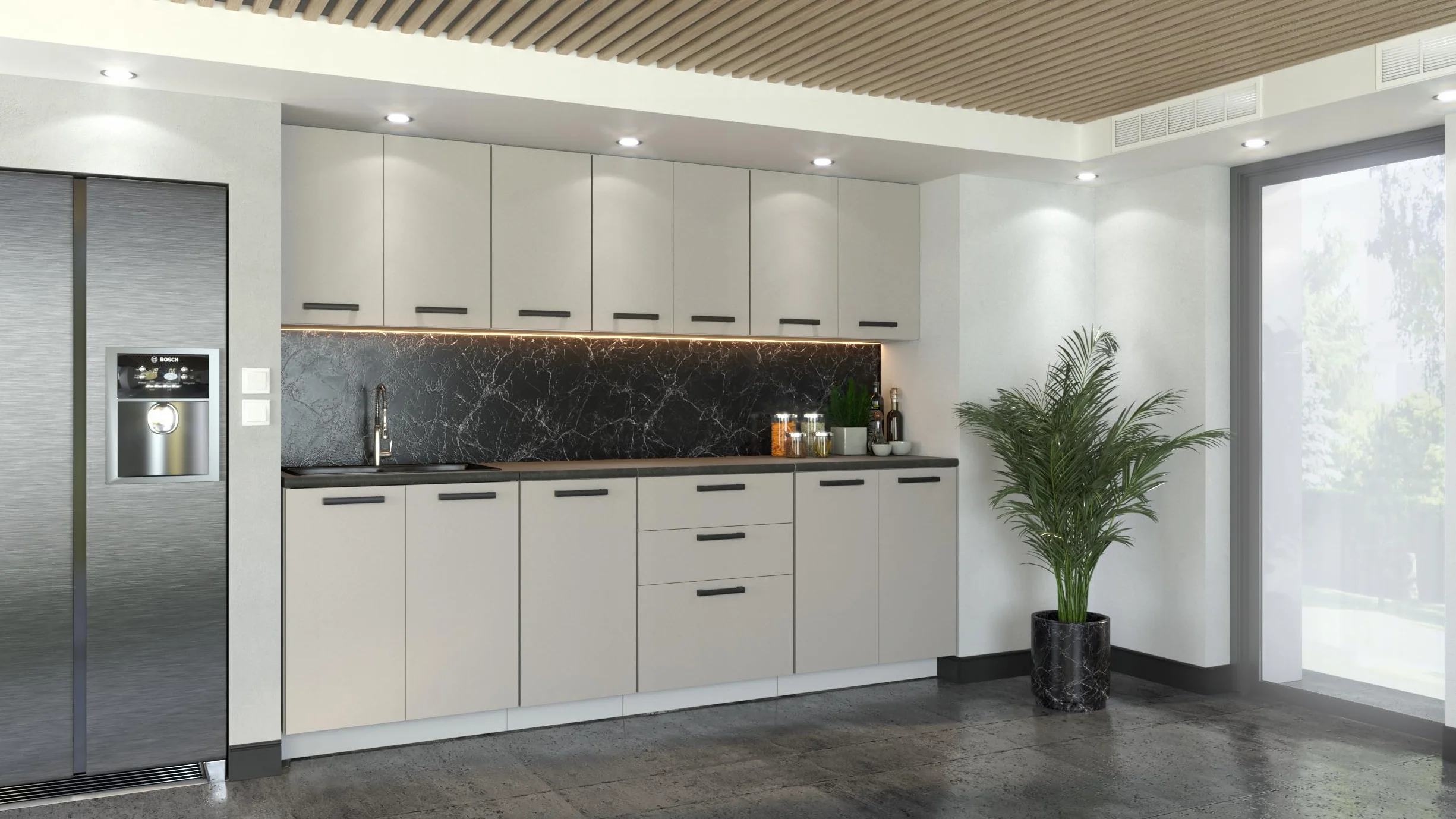 Szafka kuchenna dolna 80x82x47 cm kolor Kaszmir Matowa –stojąca, do zestawów, z płyty laminowanej, bez blatu, mebel kuchenny pod zabudowe, moduł kuchenny