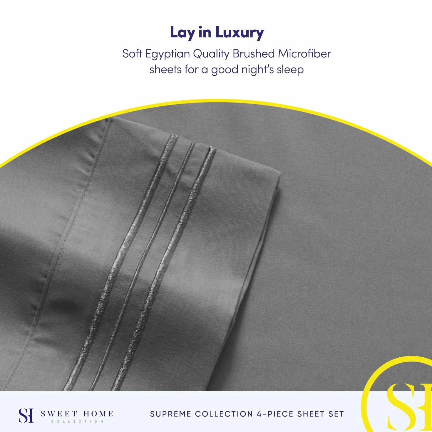 California King Sheet Sets - 1800 Supreme Collection Deep Pocket Bedding, Extra Deep Pocket, Gray