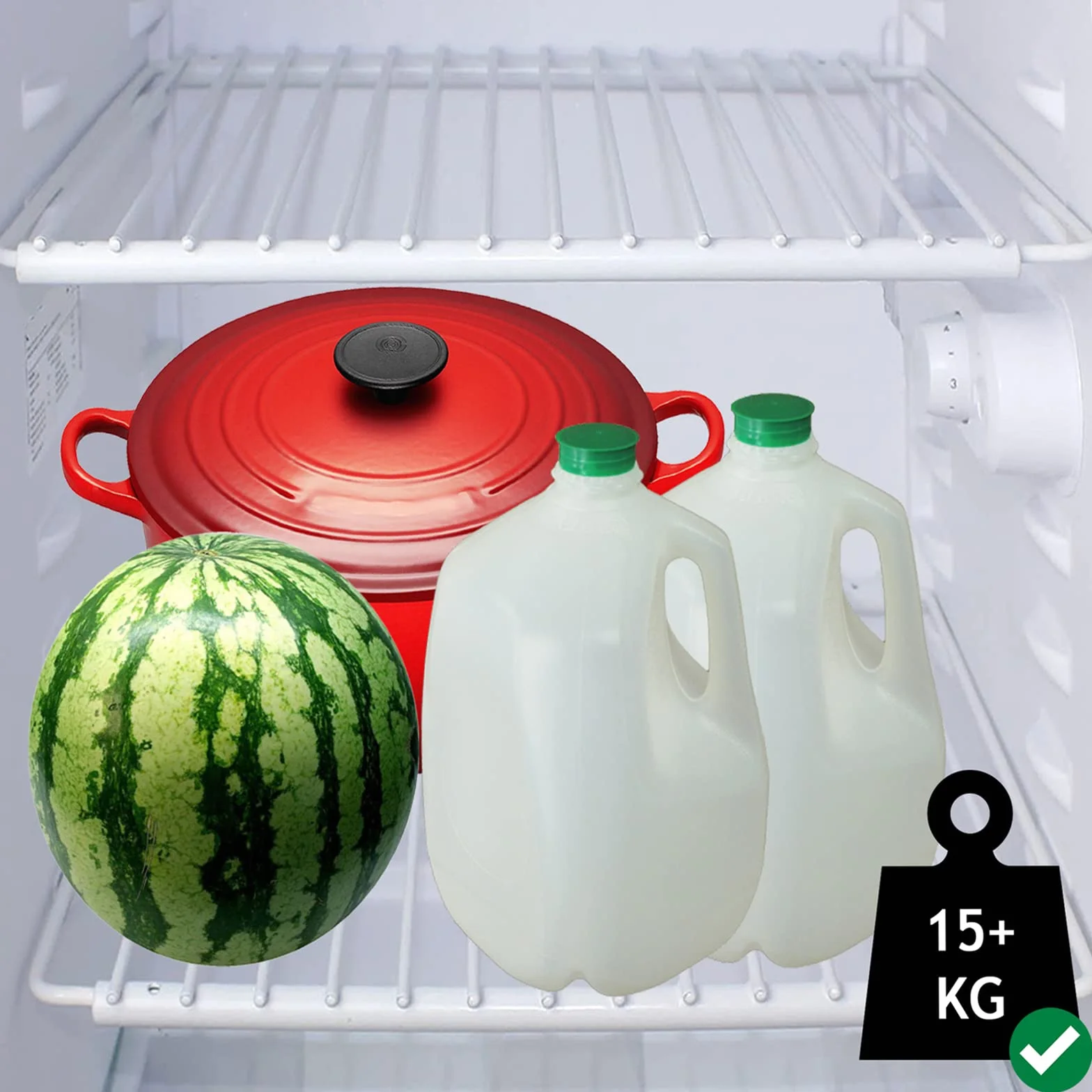 Spares2go Uniwersalna lodówka regulowana półka zamrażarki, pokryta tworzywem sztucznym, wysuwane ramiona (białe)