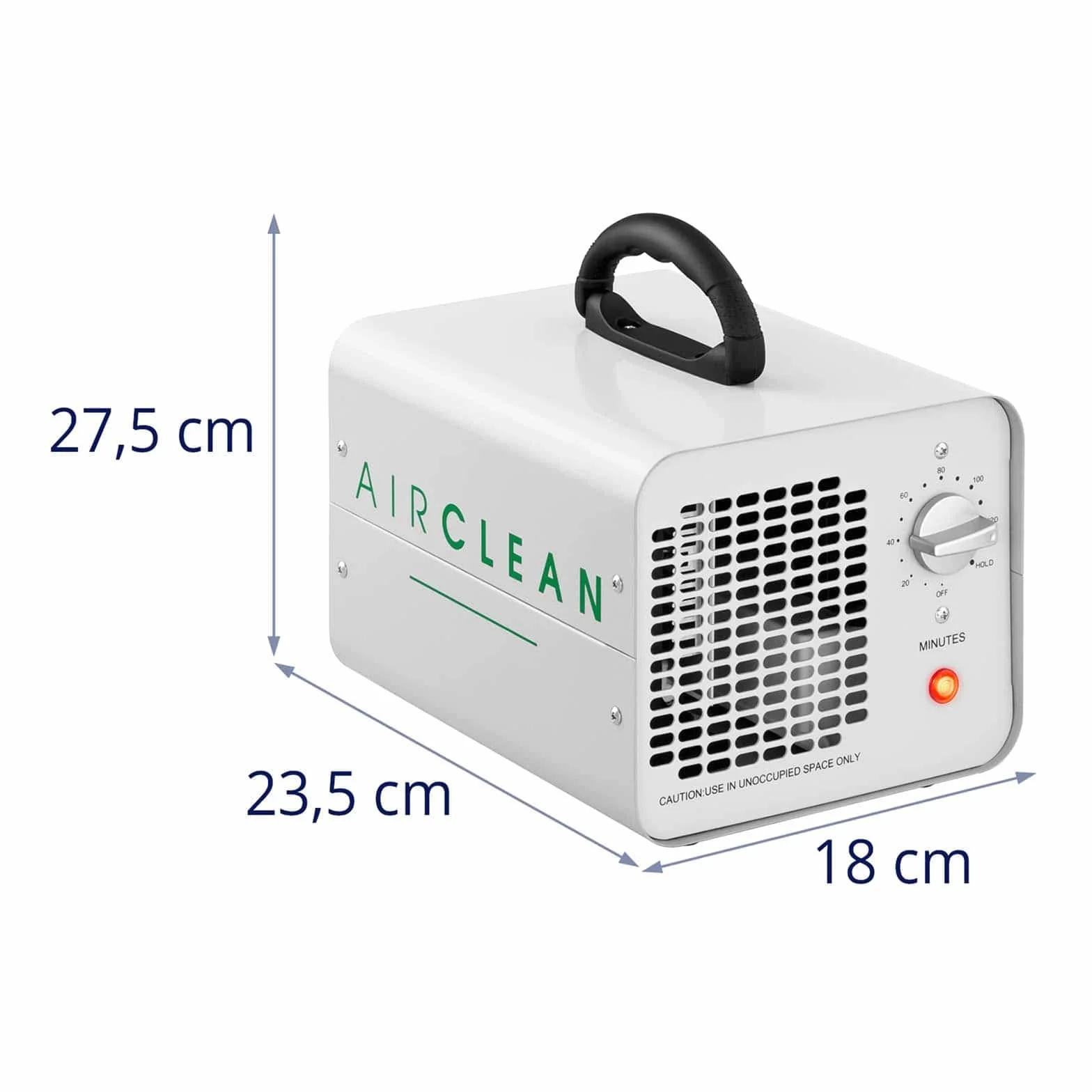 AIRCLEAN generator ozonu 1000 mg/h 102 W timer 120 min stal nierdzewna neutralizator zapachów