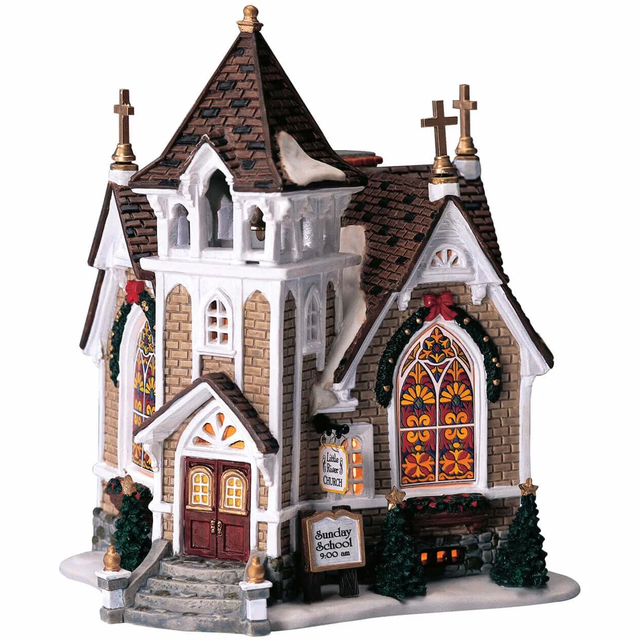 Lemax Christmas Village Little River Church Zasilanie bateryjne LED - 45069
