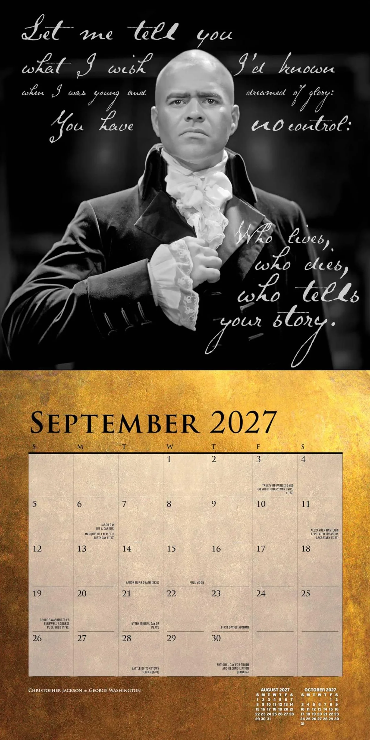 Hamilton: An American Musical - Ein amerikanisches Musical 2027 - Monatskalender: Original Universe-Kalender [Mehrsprachig] [Kalender]