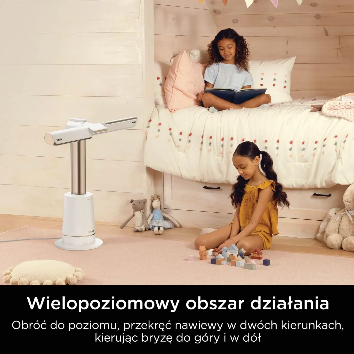 Shark TurboBlade bezłopatkowy wentylator wieżowy, szybki i wielokierunkowy, nawiew do 20 m, ciche działanie, 10 prędkości, obrotowy, oscylacja 180°, pilot, timer, łatwe czyszczenie, Gołębi TF200SEUWH