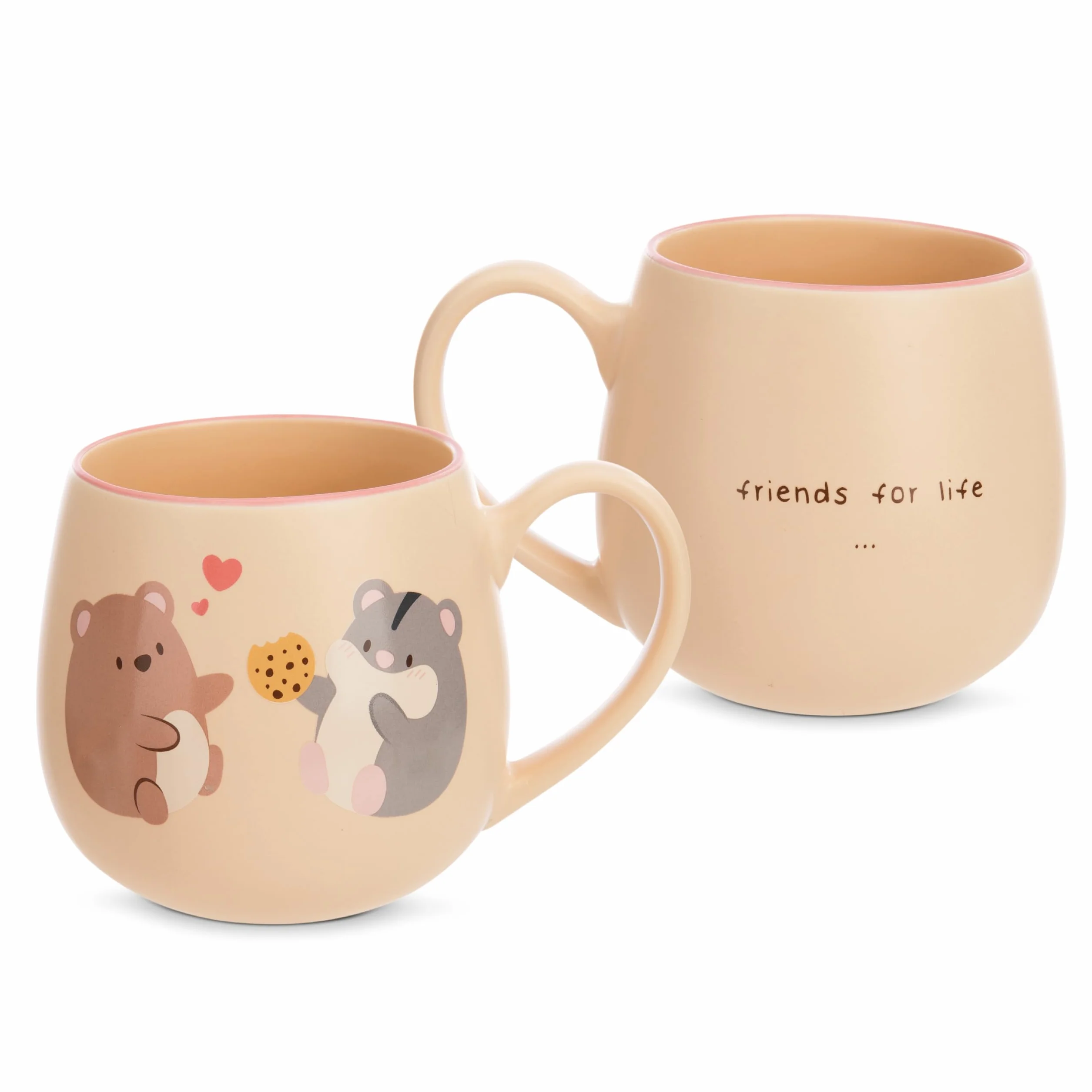 NICI kubek porcelanowy Friends for Life 400 ml beżowy