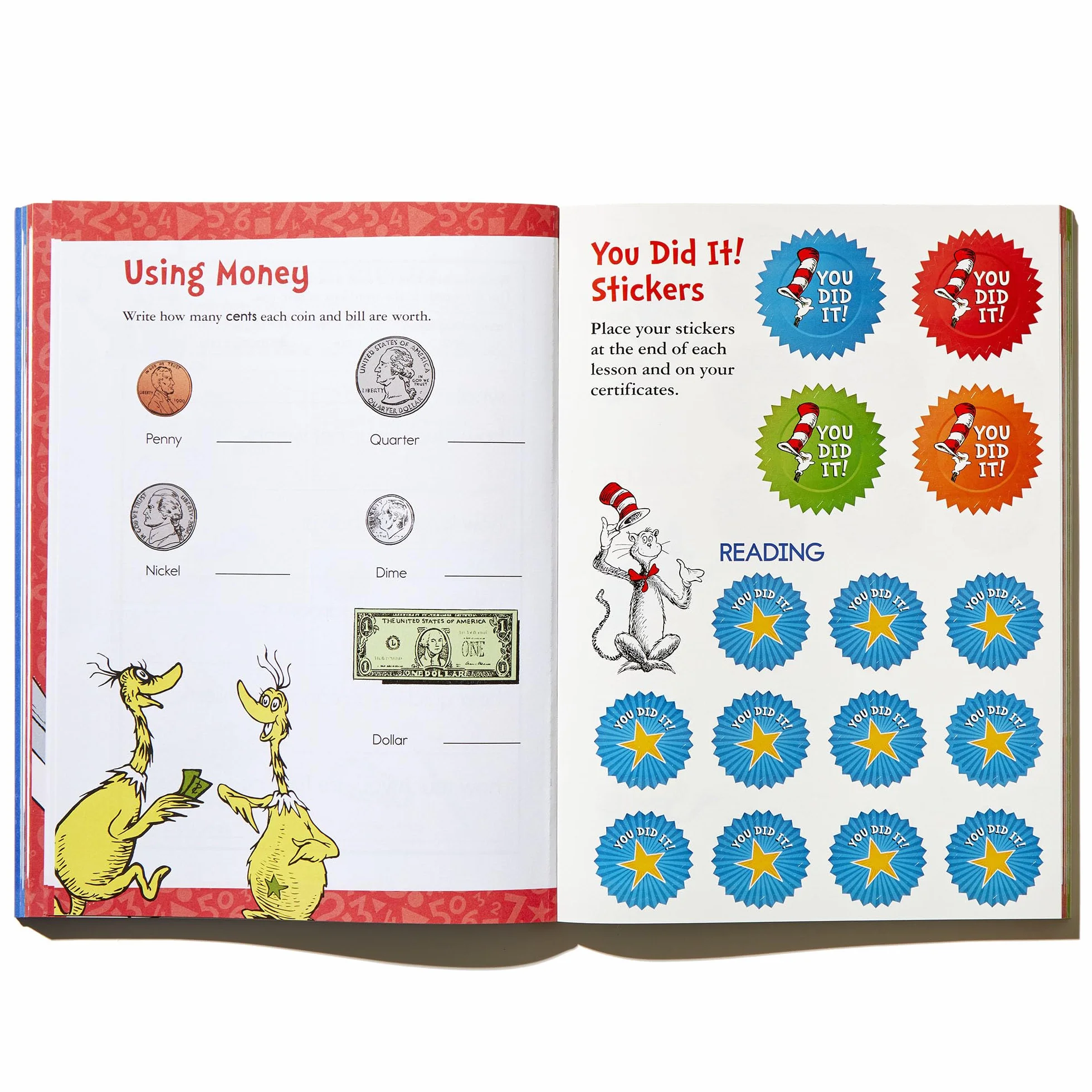Dr. Seuss Workbook: Grade 2: 260+ Fun Activities with Stickers and More! (Spelling, Phonics, Reading Comprehension, Grammar, Math, Addition & Subtraction, Science)