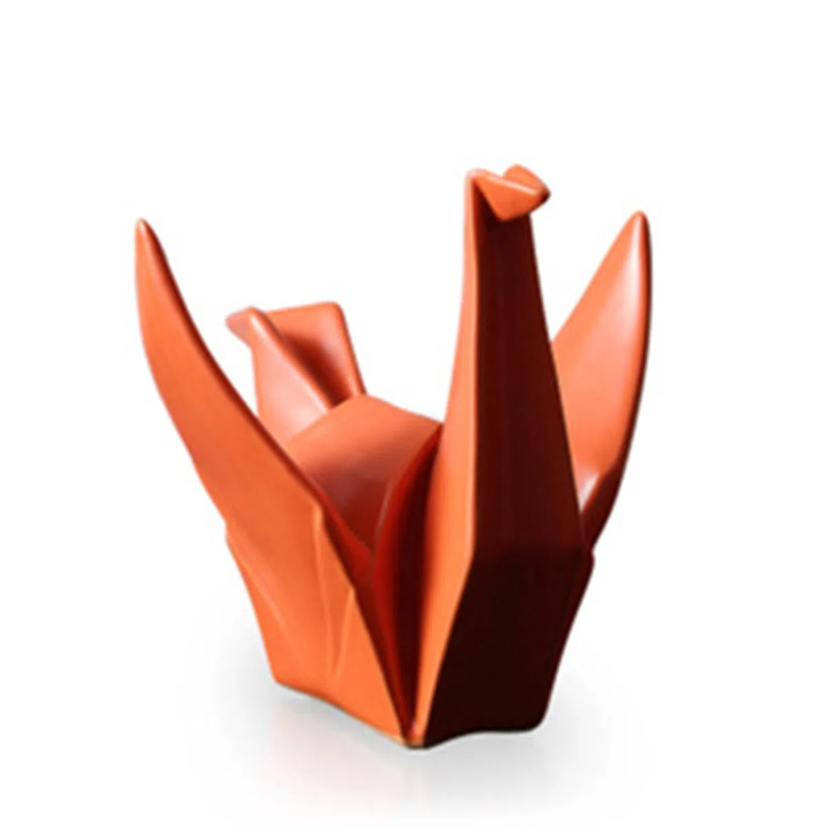 Statuetki do wystroju domu białe, S, figurka żurawia origami ceramiczna, figurka zwierzęcia artystycznego rzeźba dekoracja nowoczesne rzemiosło ozdoby do biura salon bar kawiarnia ręcznie robione(Oran