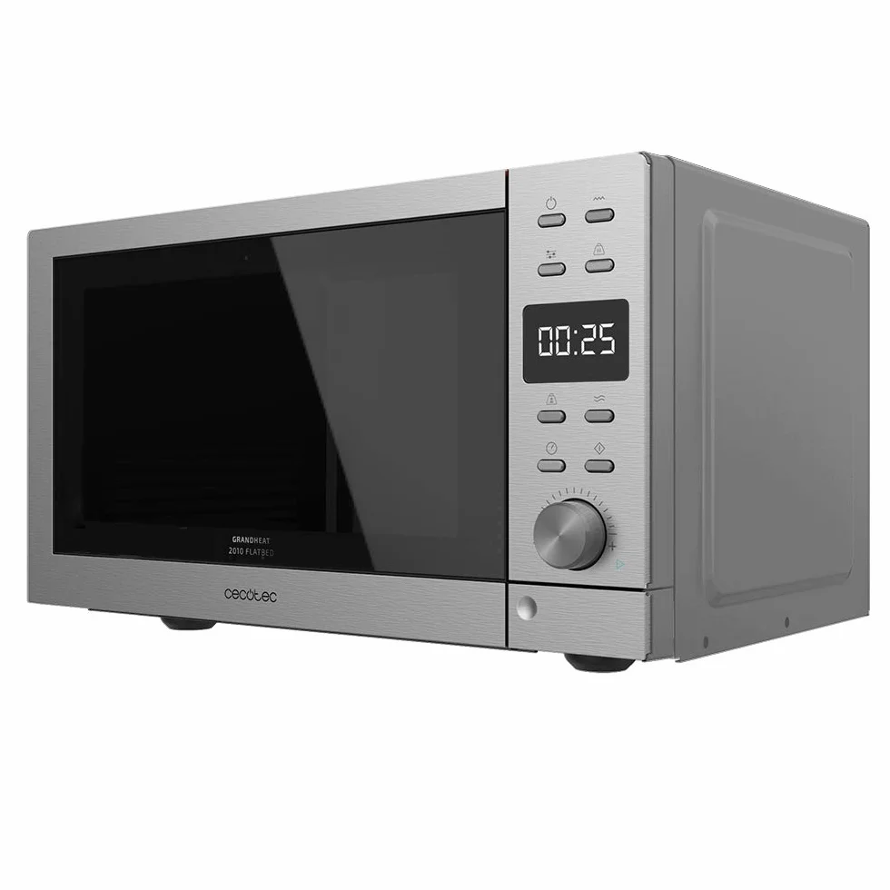 Cecotec Cyfrowa mikrofalówka bez talerza GrandHeat 2010 Stalowy płaskownik. Moc 700 W, Pojemność 20 litrów, Grill 900 W, 9 predefiniowanych funkcji, Szybki start, Łatwe czyszczenie