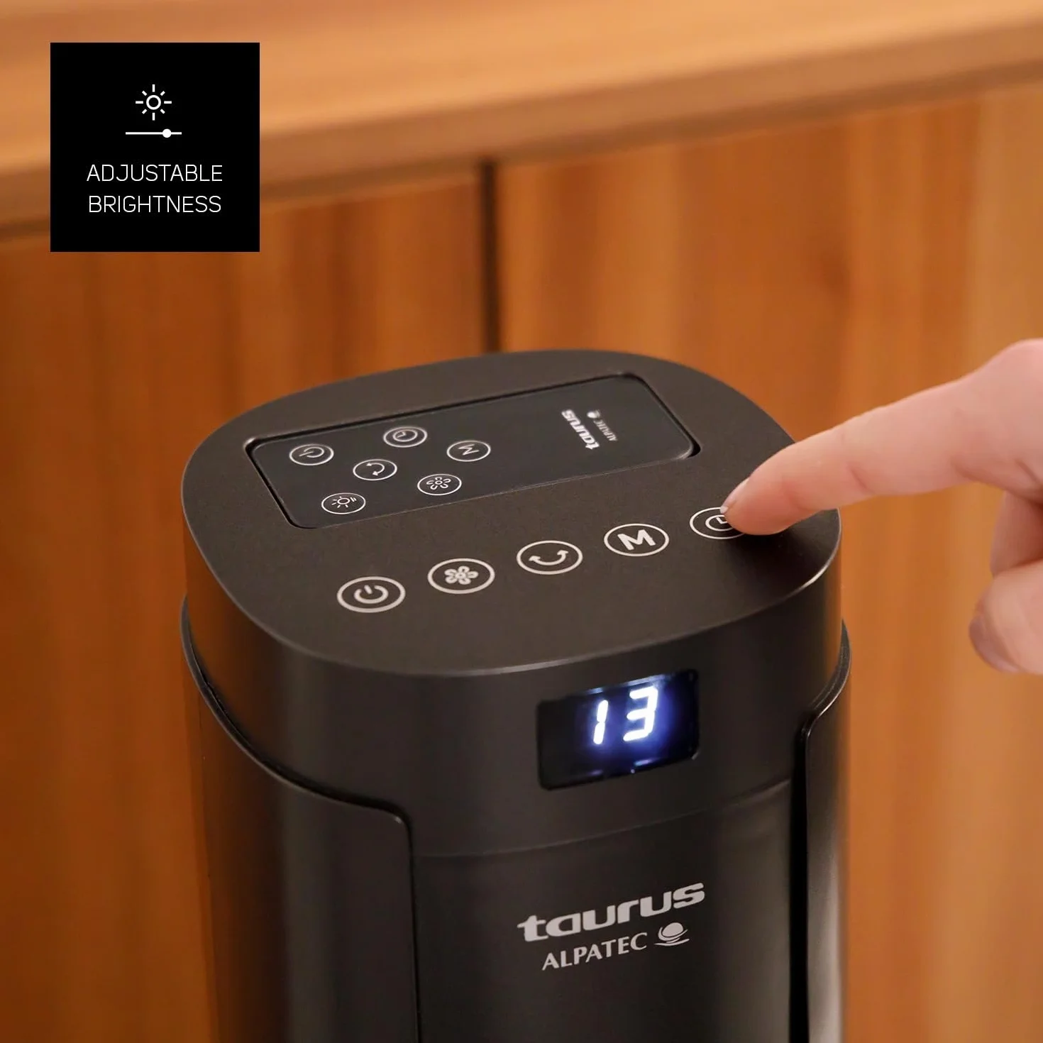 TAURUS BABEL II RCH - Wentylator wieżowy, 50W, wysokość 86 cm, 4 prędkości, 3 tryby pracy, 7,5h timer, oscylacyjny, dotykowy, cyfrowy wyświetlacz, pilot zdalnego sterowania