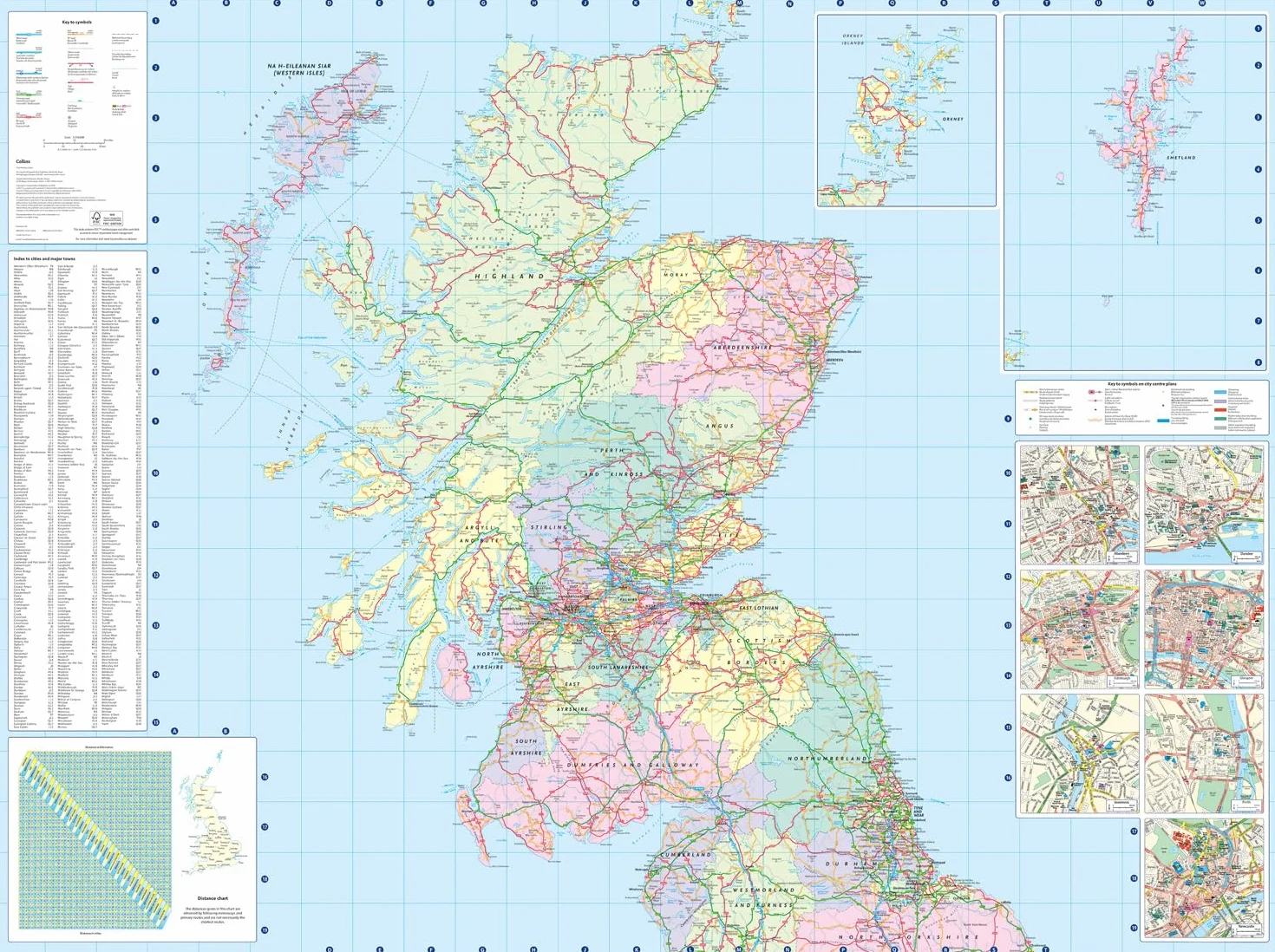 2026 Collins Road Map of Scotland: Folded Road Map