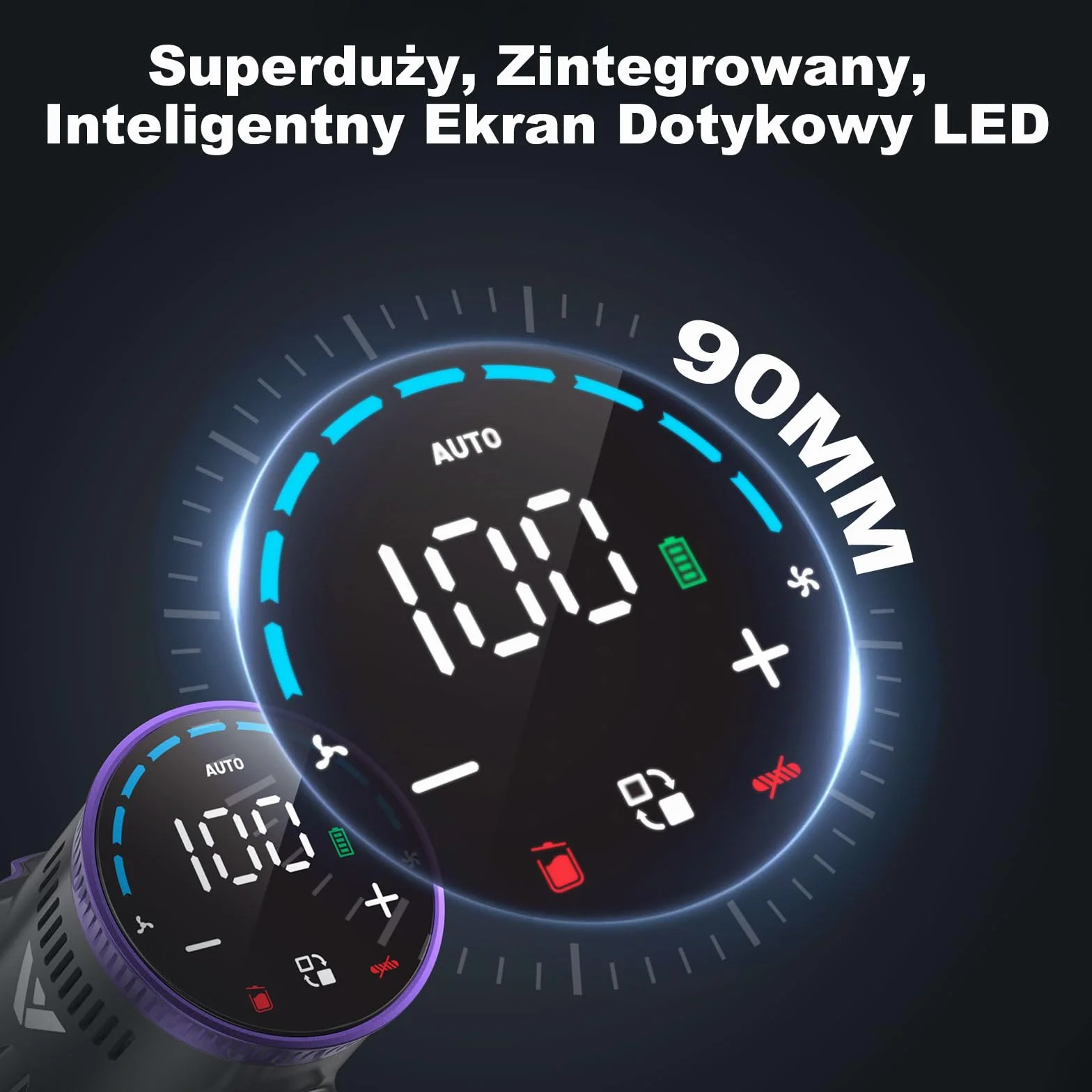 coovy SU7 Odkurzacz Akumulatorowy 580W/45Kpa/70Min, Ekrany Dotykowe LED, 1.3 L Bezprzewodowy Odkurzacz Antysplątaniowy, do Podłóg/Dywany/Sierści Zwierząt