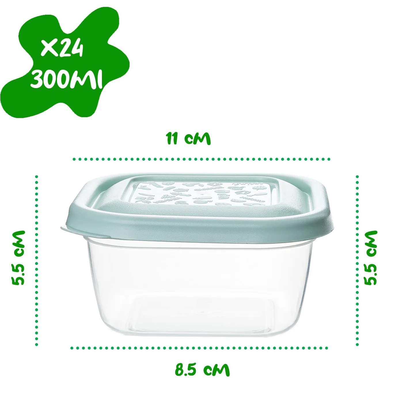 Pojemniki na żywność 300 ml Plastikowe Bez BPA Zestaw 24 sztuk
