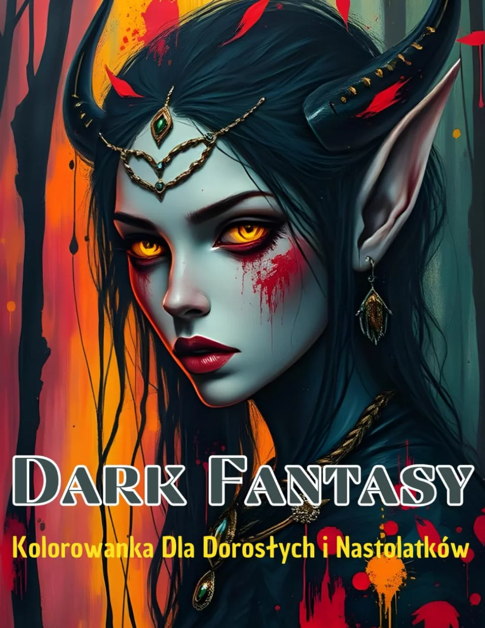 Dark Fantasy Kolorowanka Dla Dorosłych i Nastolatków: 60 Zaczarowanych Kolorowanek z Elfami, Wróżkami, Czarodziejami, Wampirami, Demonami i Mitycznymi Wibracjami