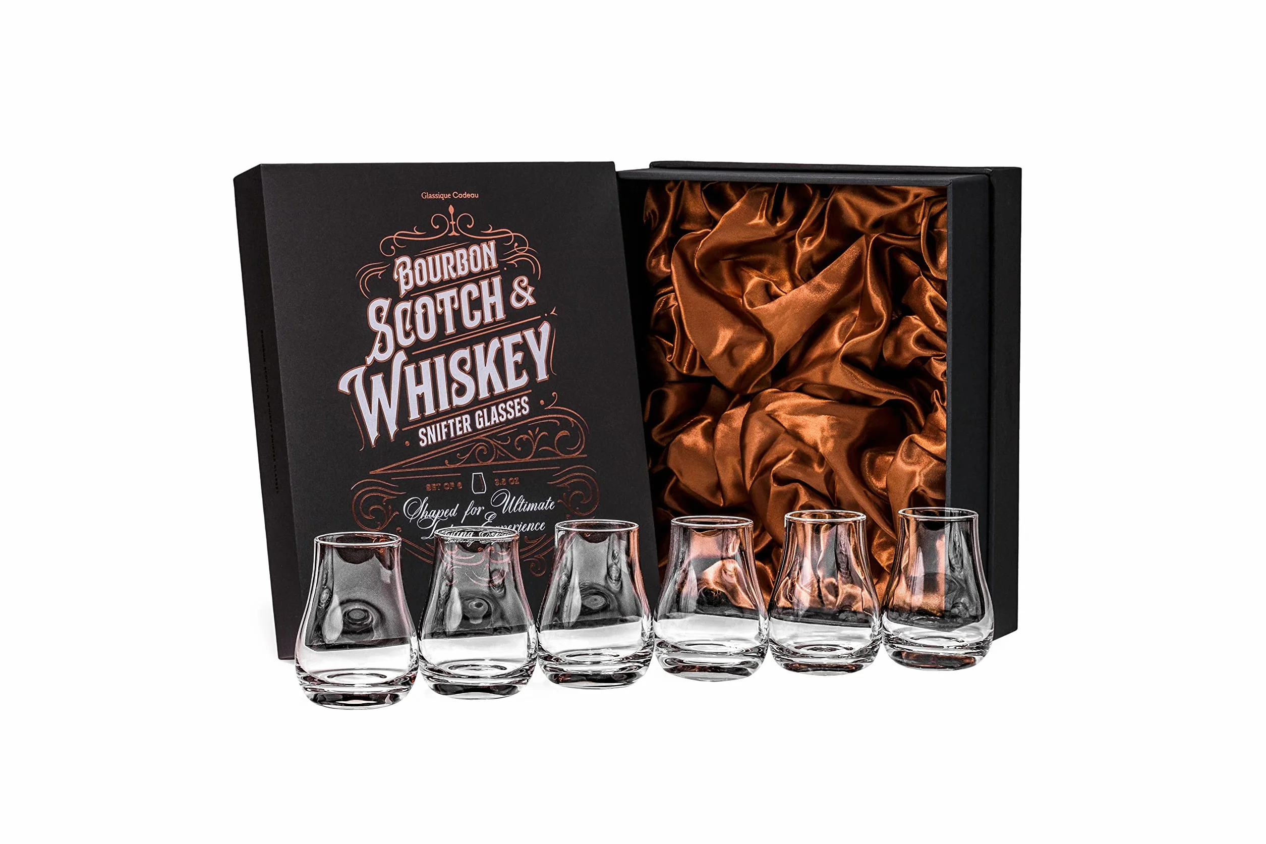 Szklanki do degustacji whisky, szkockiej i burbona, zestaw 6 sztuk, profesjonalne kubki do degustacji i wędzenia tulipanów 100 ml, małe kryształowe węchacze, do popijania schludnego alkoholu