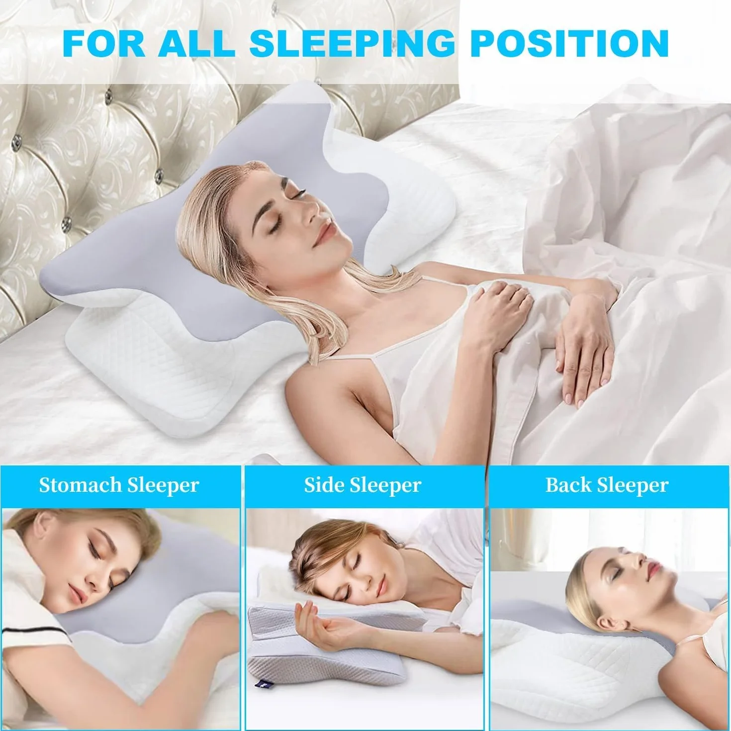 poduszka podpierająca kark z pianki Memory Foam, poduszka z pianką Memory Foam, podpierająca poduszka pod kark, ergonomiczna ortopedyczna poduszka z możliwością regulacji wysokości dla osób