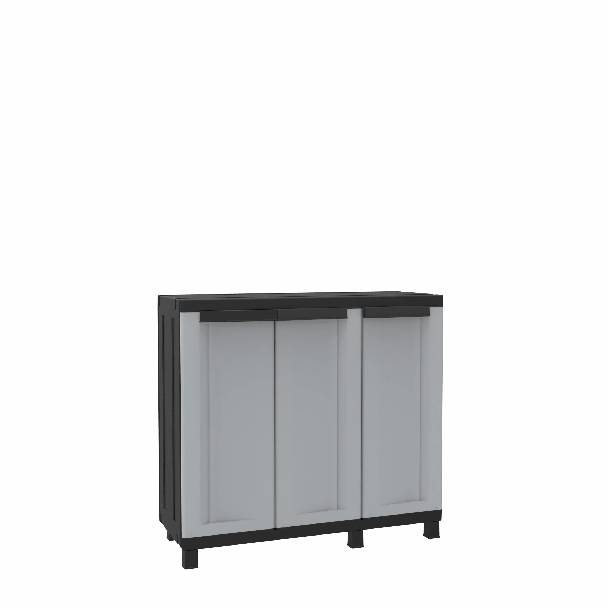 Terry, Twist Black 102b, 3-drzwiowa wielofunkcyjna szafka z 2 oddzielnymi przegródkami - 102 x 39 x 91,5 cm