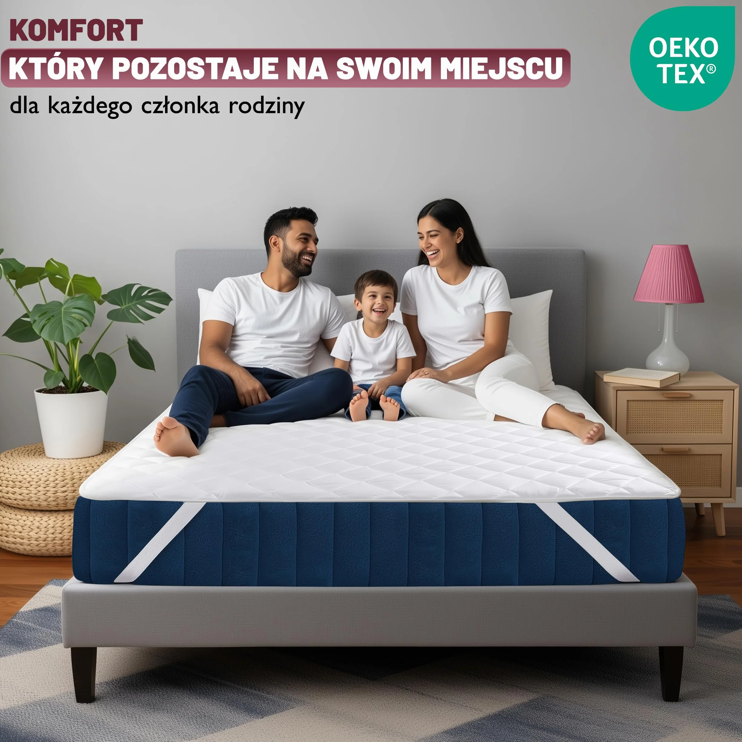 Utopia Bedding Quilted Mattress Pad 90x190 cm, ochraniacz na materac z elastycznym paskiem, pokrowiec na materac o głębokości do 38 cm (biały)