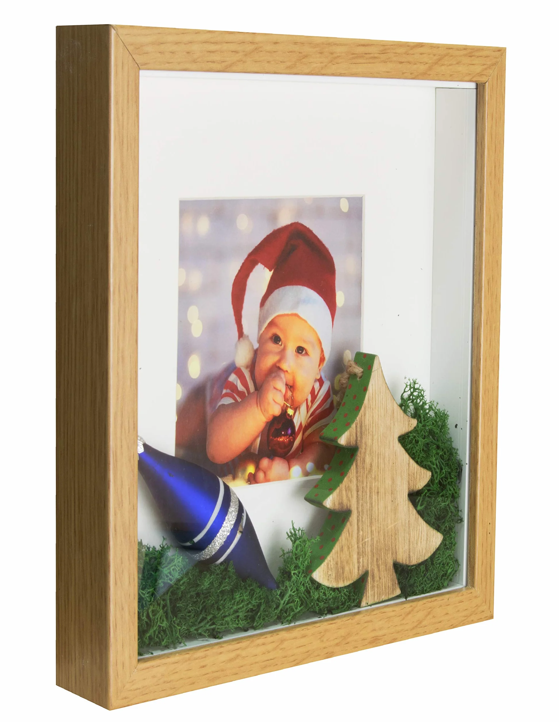 BD ART Pudełko 3D ramka na przedmioty z passe-partout 20 x 25 cm dąb prostokątna głębsza 3 cm