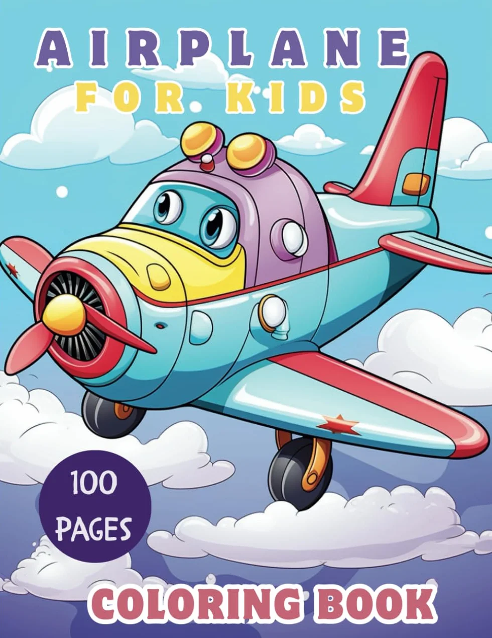 Airplane Coloring Book for Kids: 50 Designs of Planes and Pilots